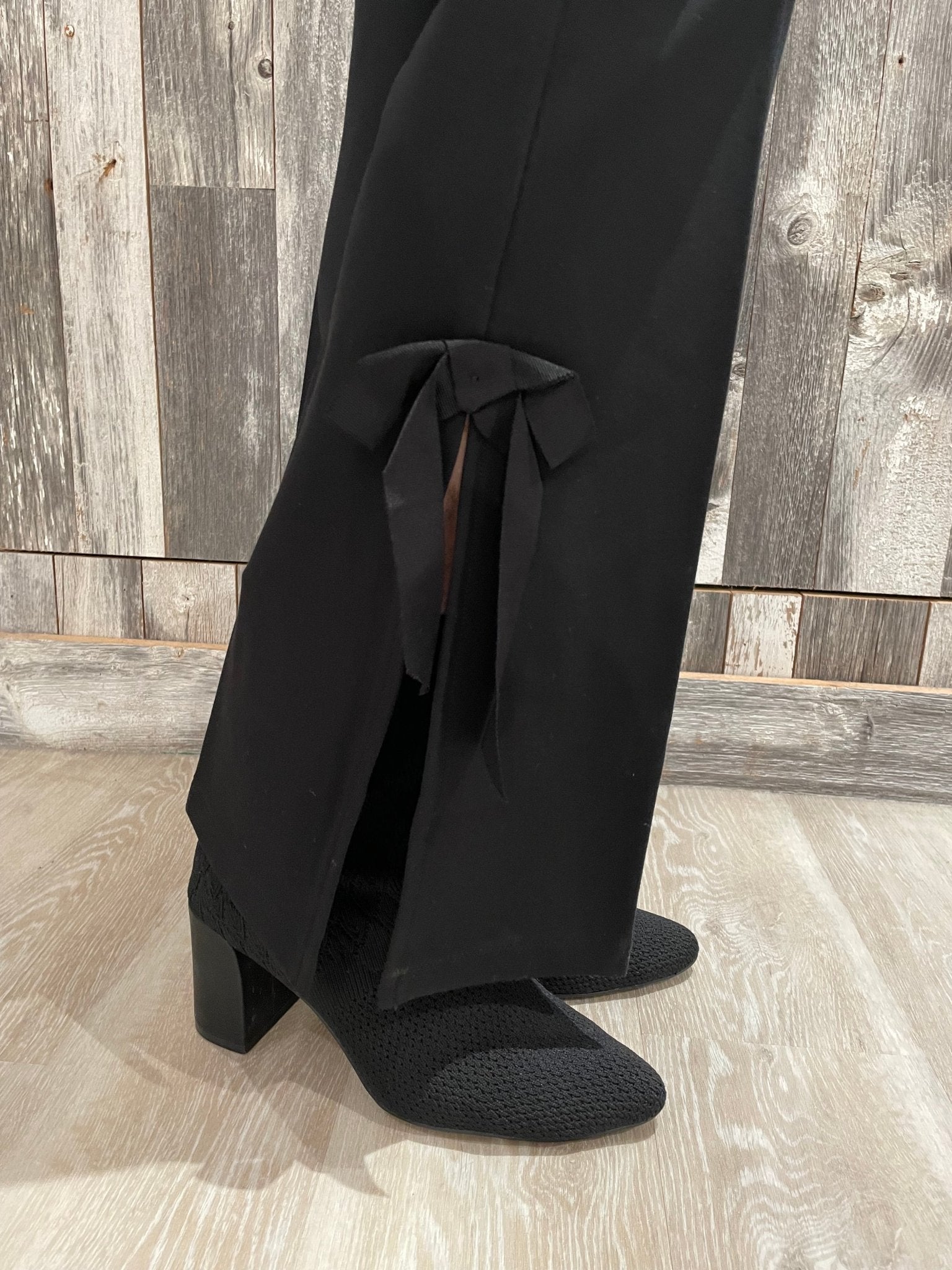 Scuba Knit Bow Detail Trousers - Mainstream Boutique