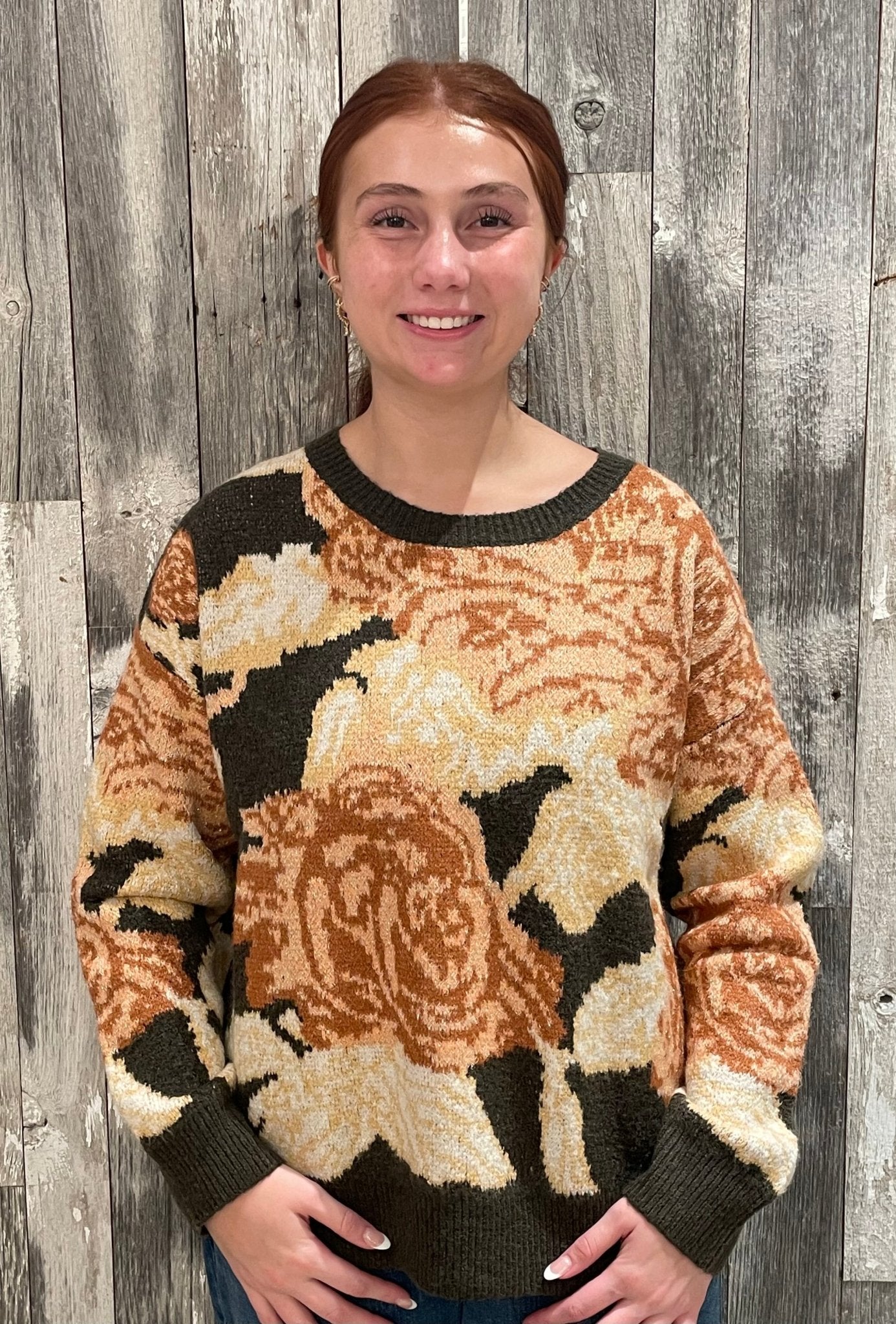 Flower Patterned Sweater *Final Sale* - Mainstream Boutique