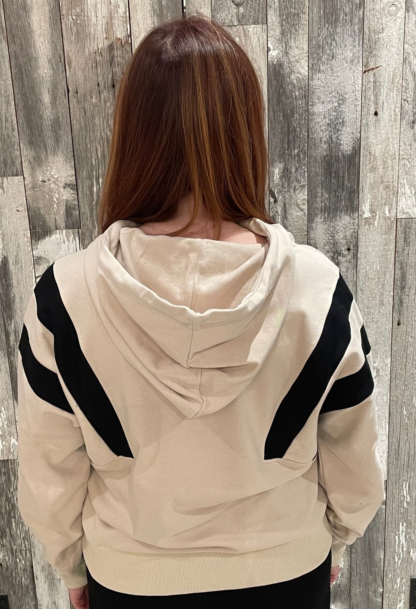 French Terry Colorblock Half Zip Up Hoodie - Mainstream Boutique