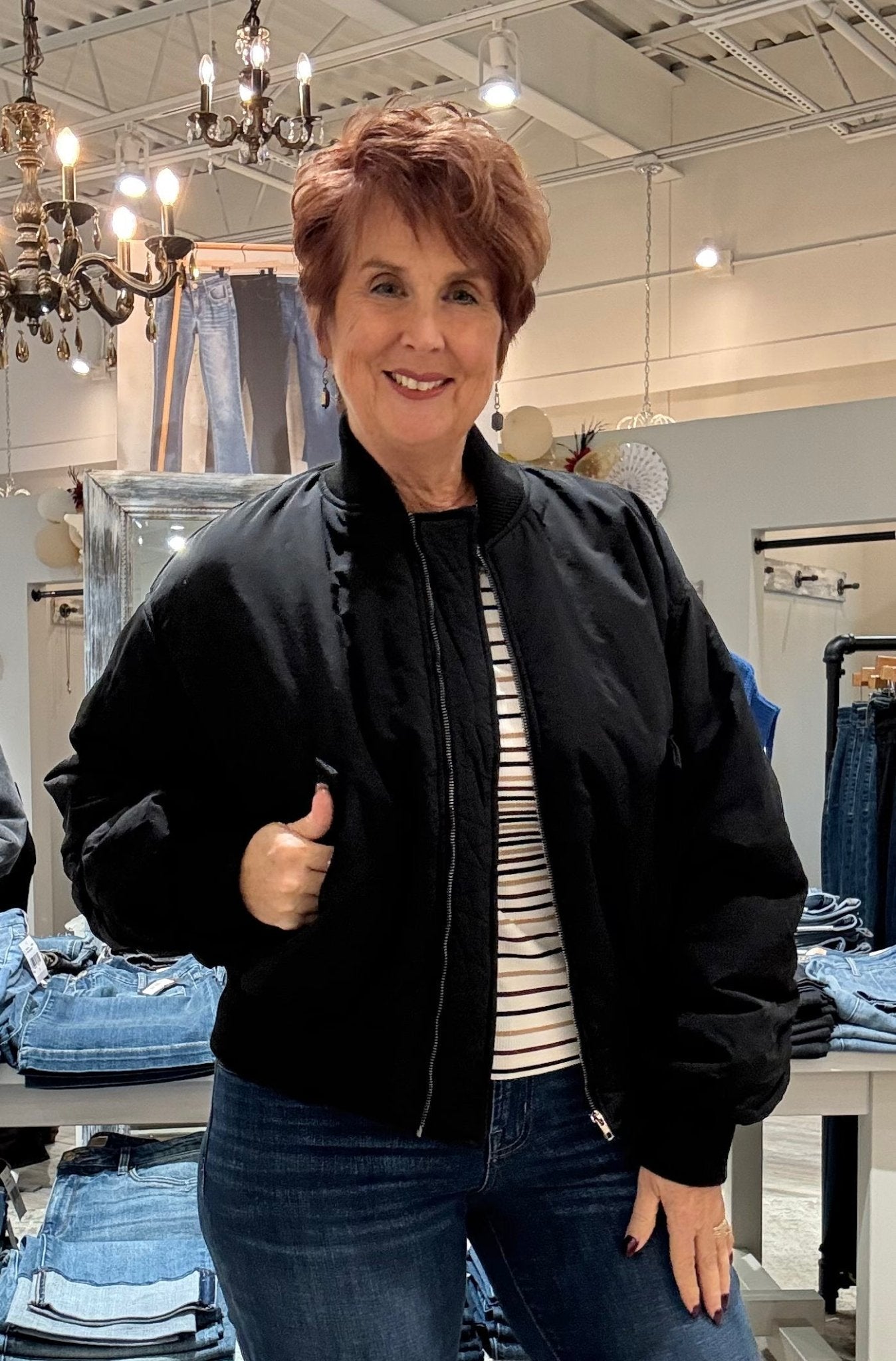 Oversized Bomber Puffer Jacket-black