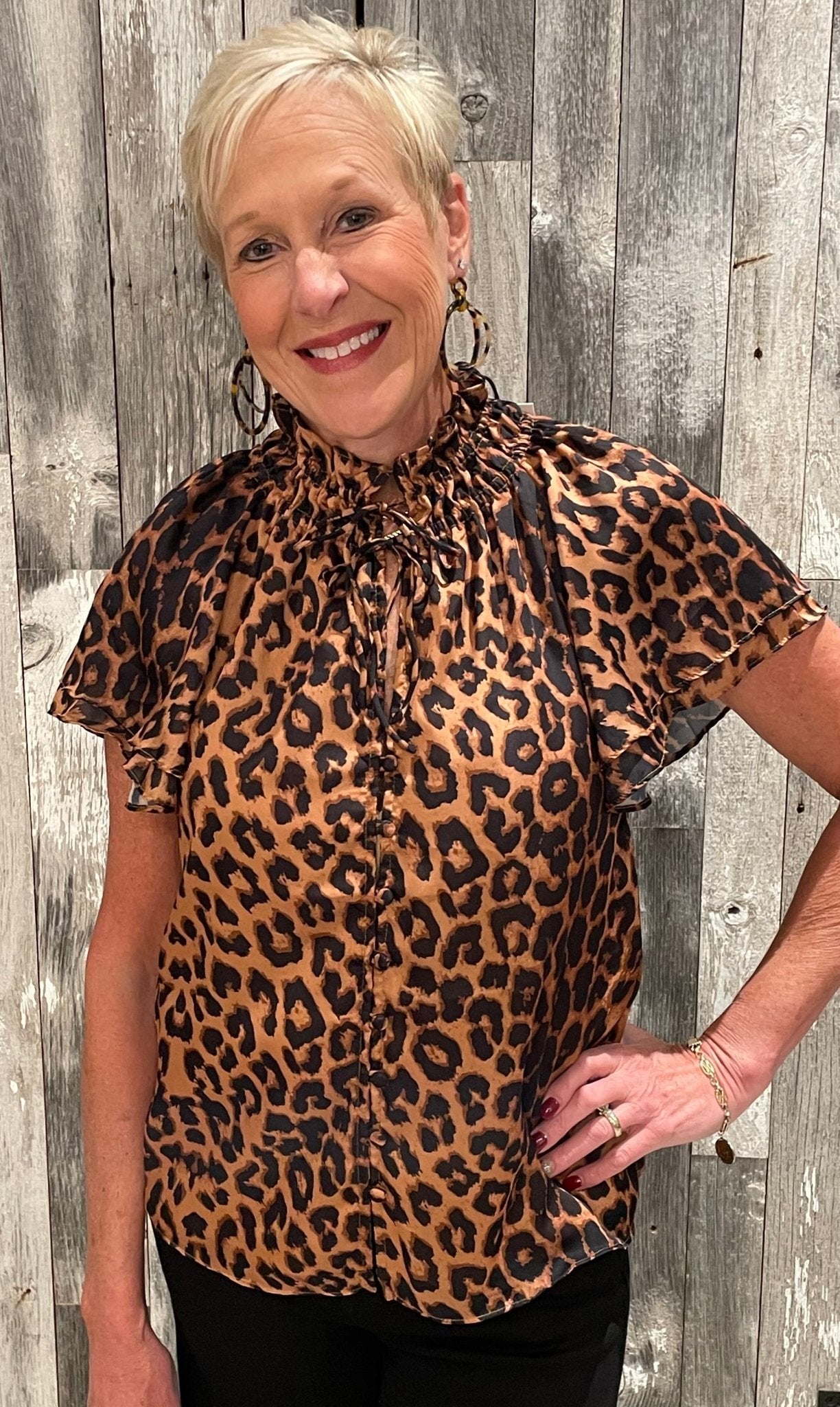 Flutter Sleeve Cheetah Top - Mainstream Boutique