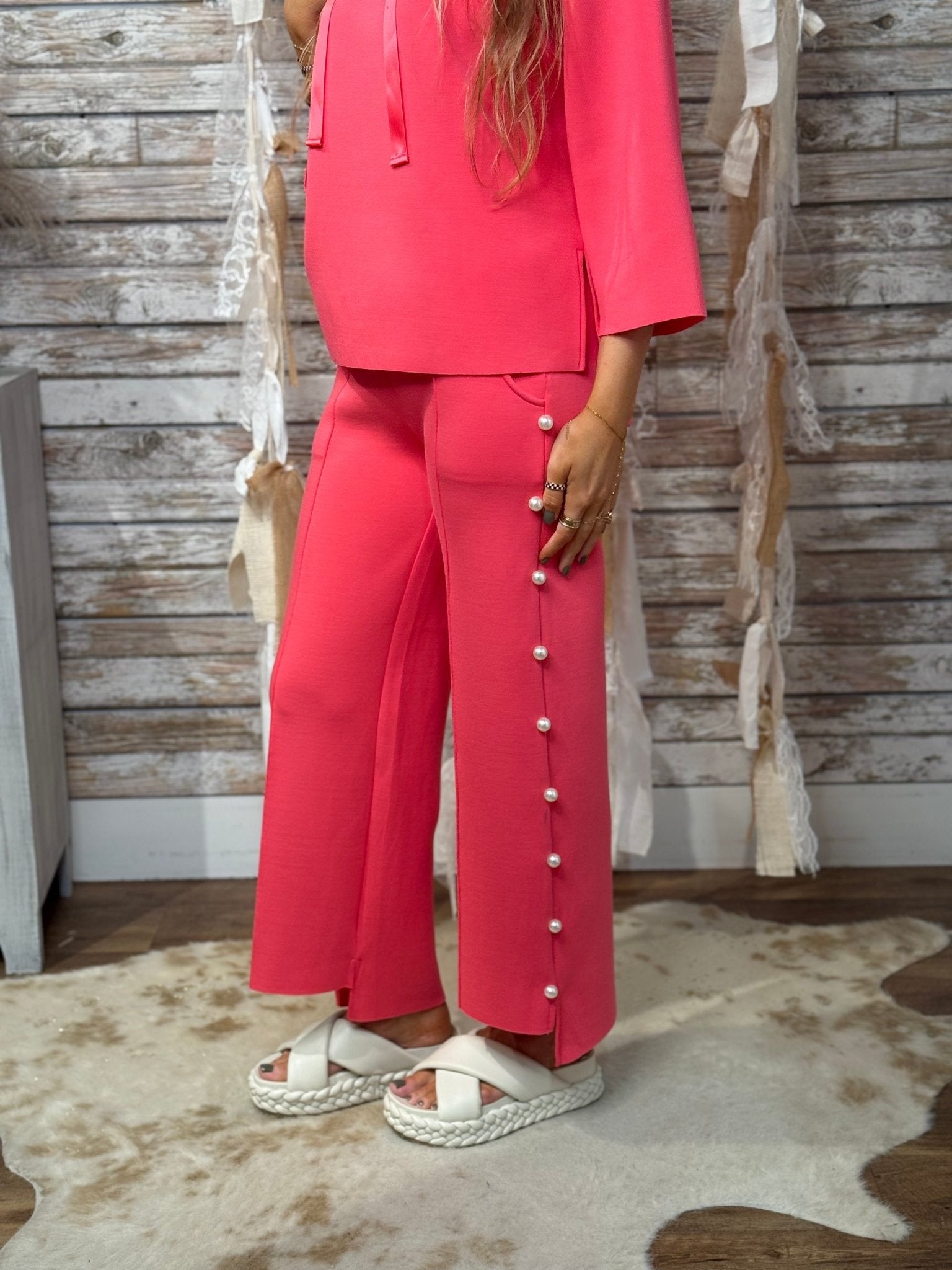 Pretty In Pearl Wide Leg Pants - Mainstream Boutique