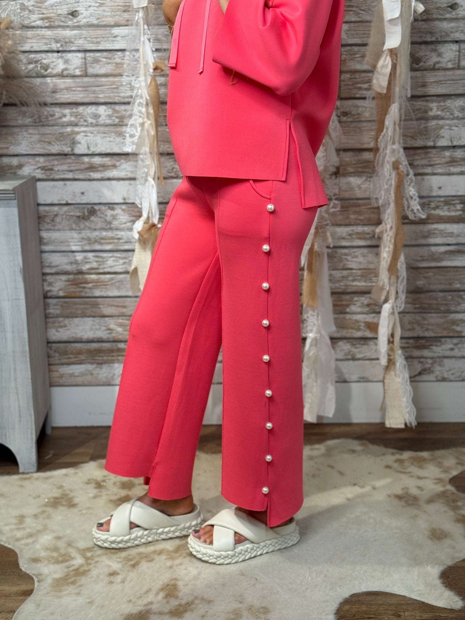 Pretty In Pearl Wide Leg Pants - Mainstream Boutique