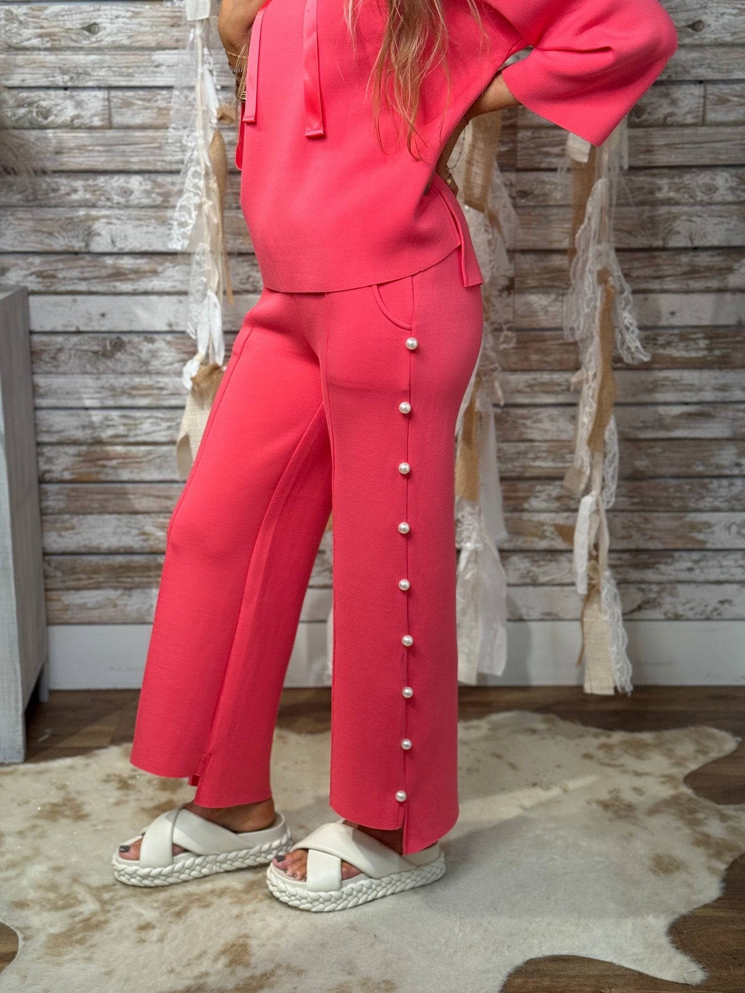 Pretty In Pearl Wide Leg Pants - Mainstream Boutique