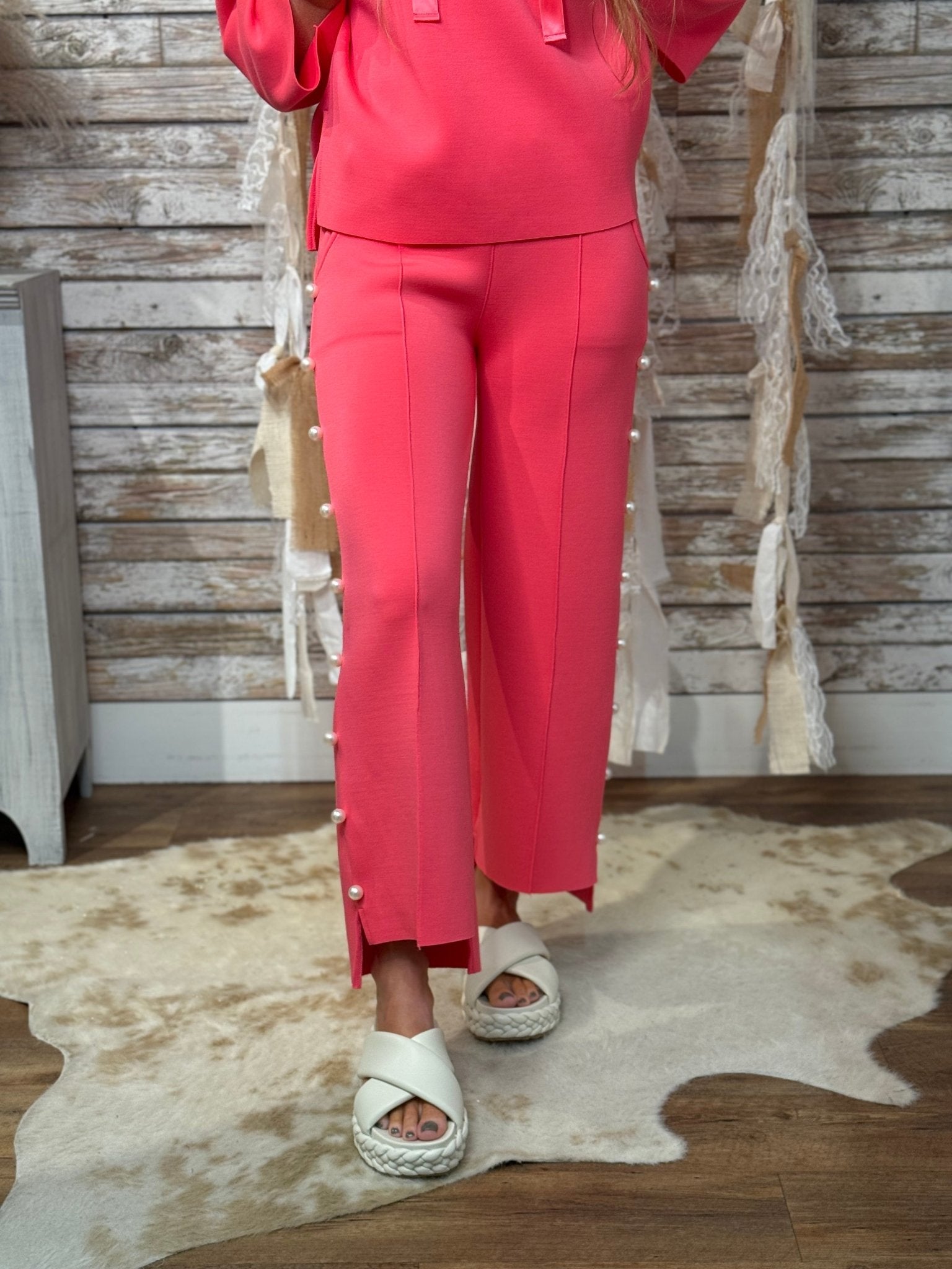 Pretty In Pearl Wide Leg Pants - Mainstream Boutique