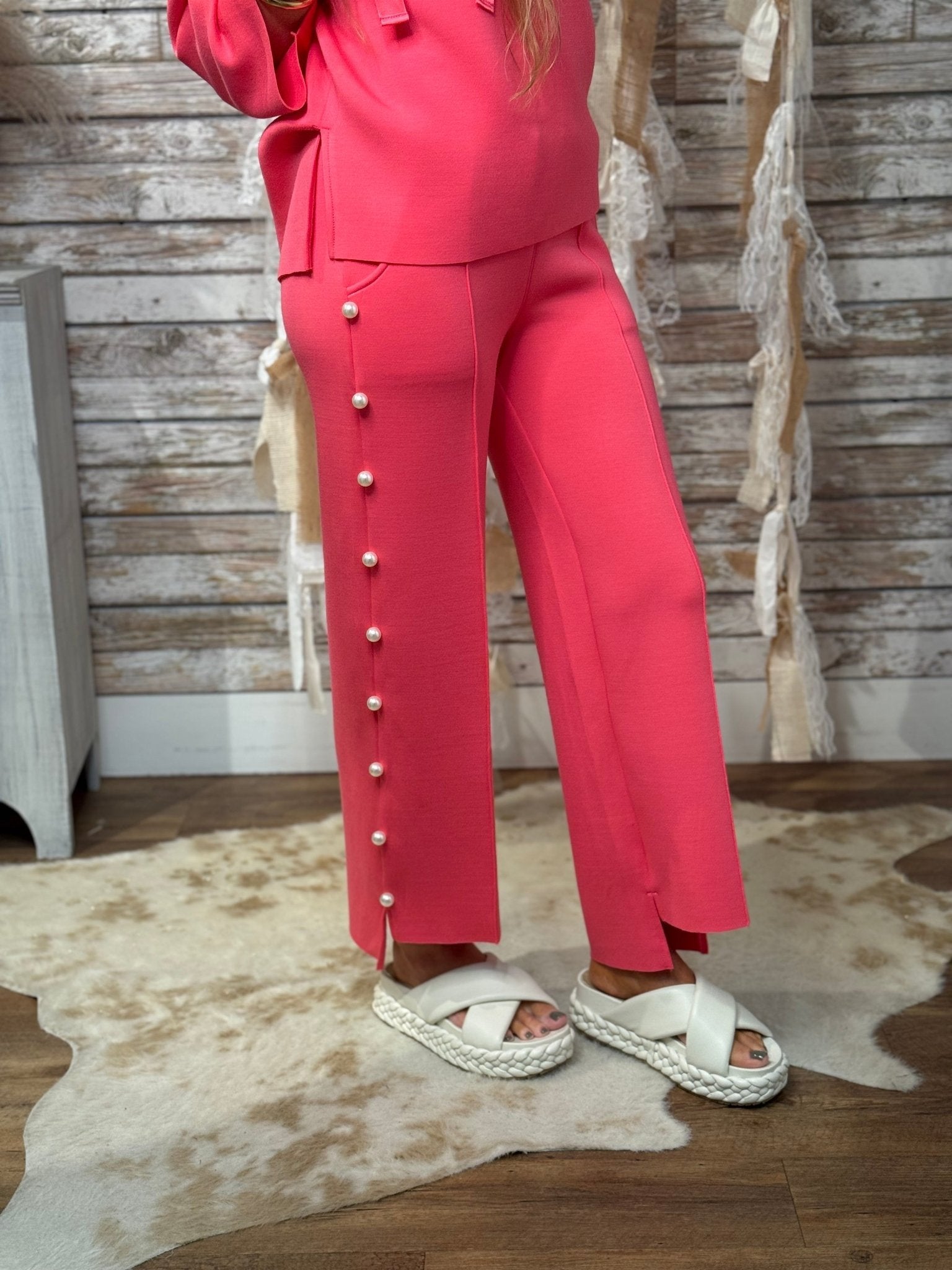 Pretty In Pearl Wide Leg Pants - Mainstream Boutique