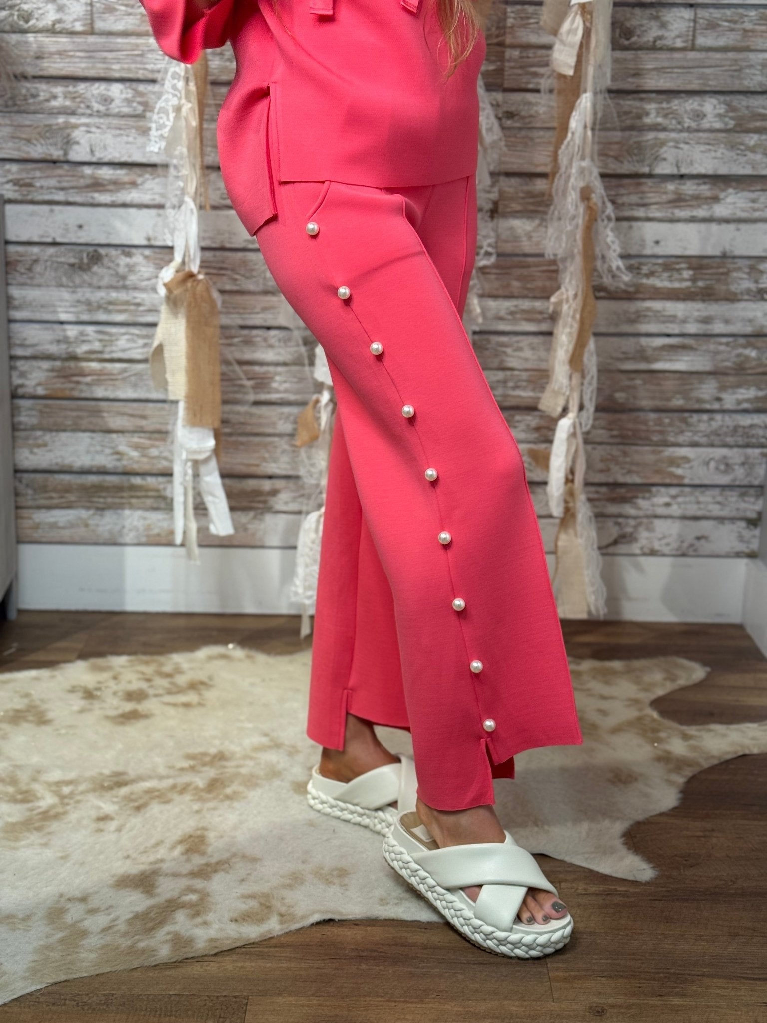 Pretty In Pearl Wide Leg Pants - Mainstream Boutique