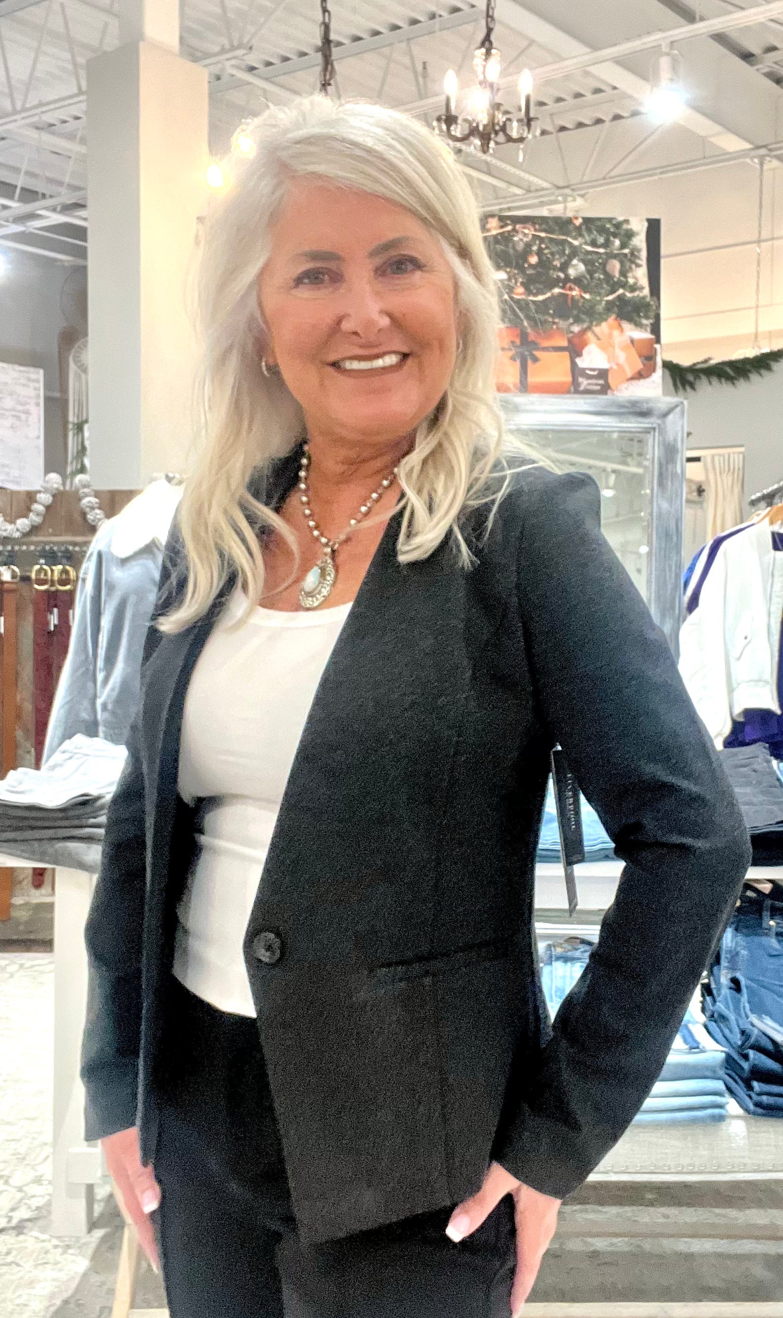 Collarless Fitted Blazer