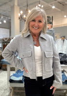 Zip Up Collared Jacket with Pockets