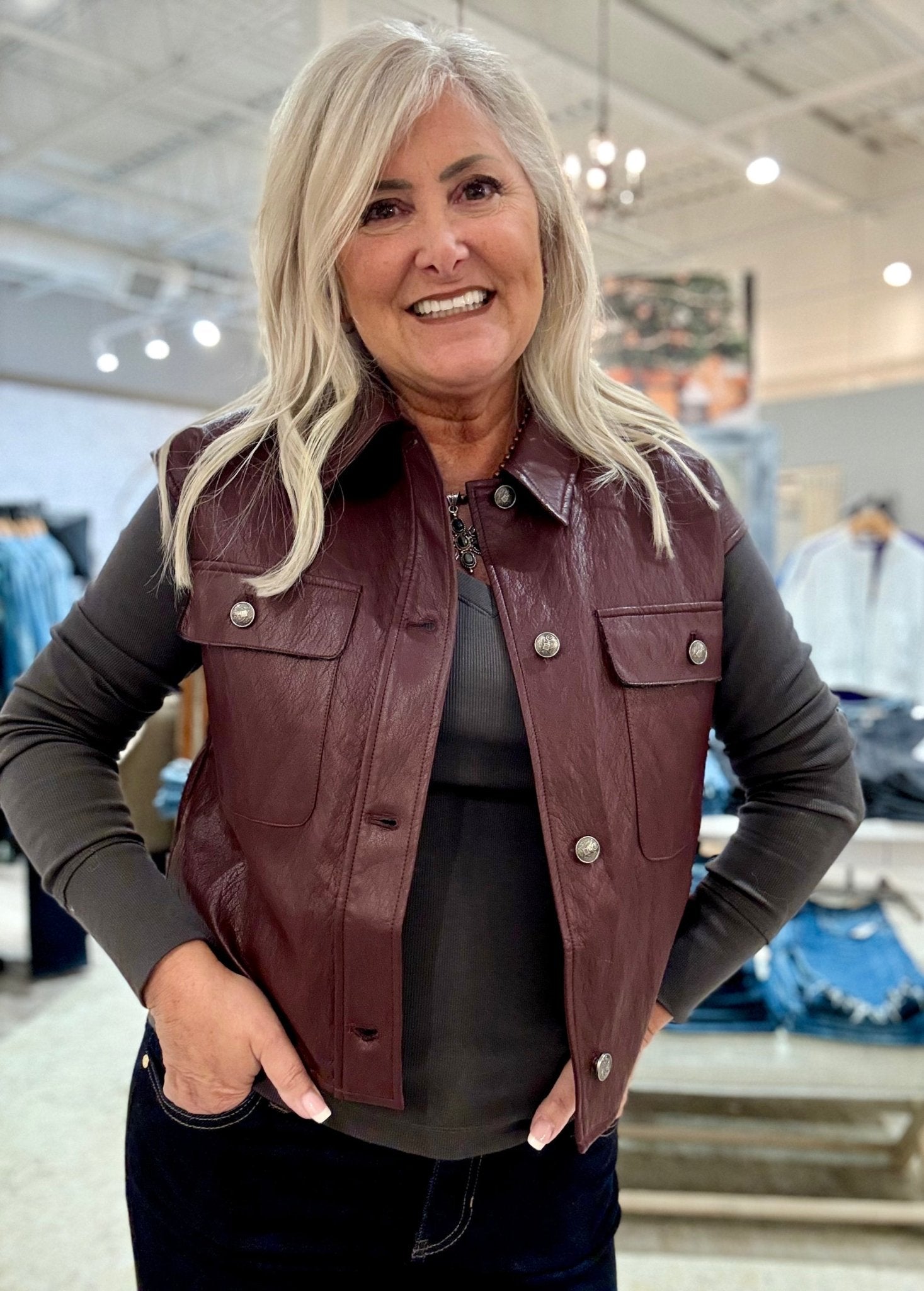 Faux Leather Vest