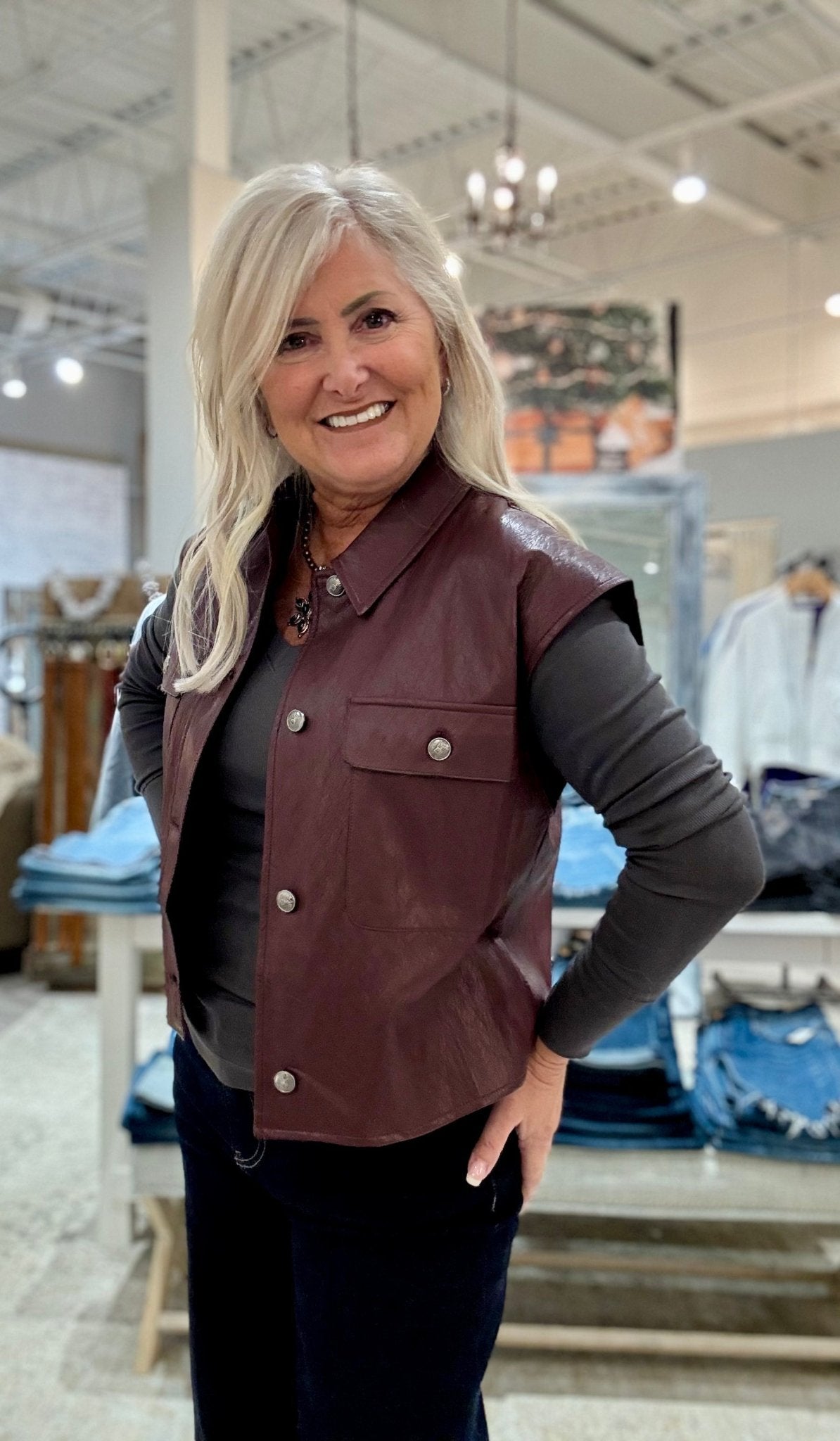 Faux Leather Vest