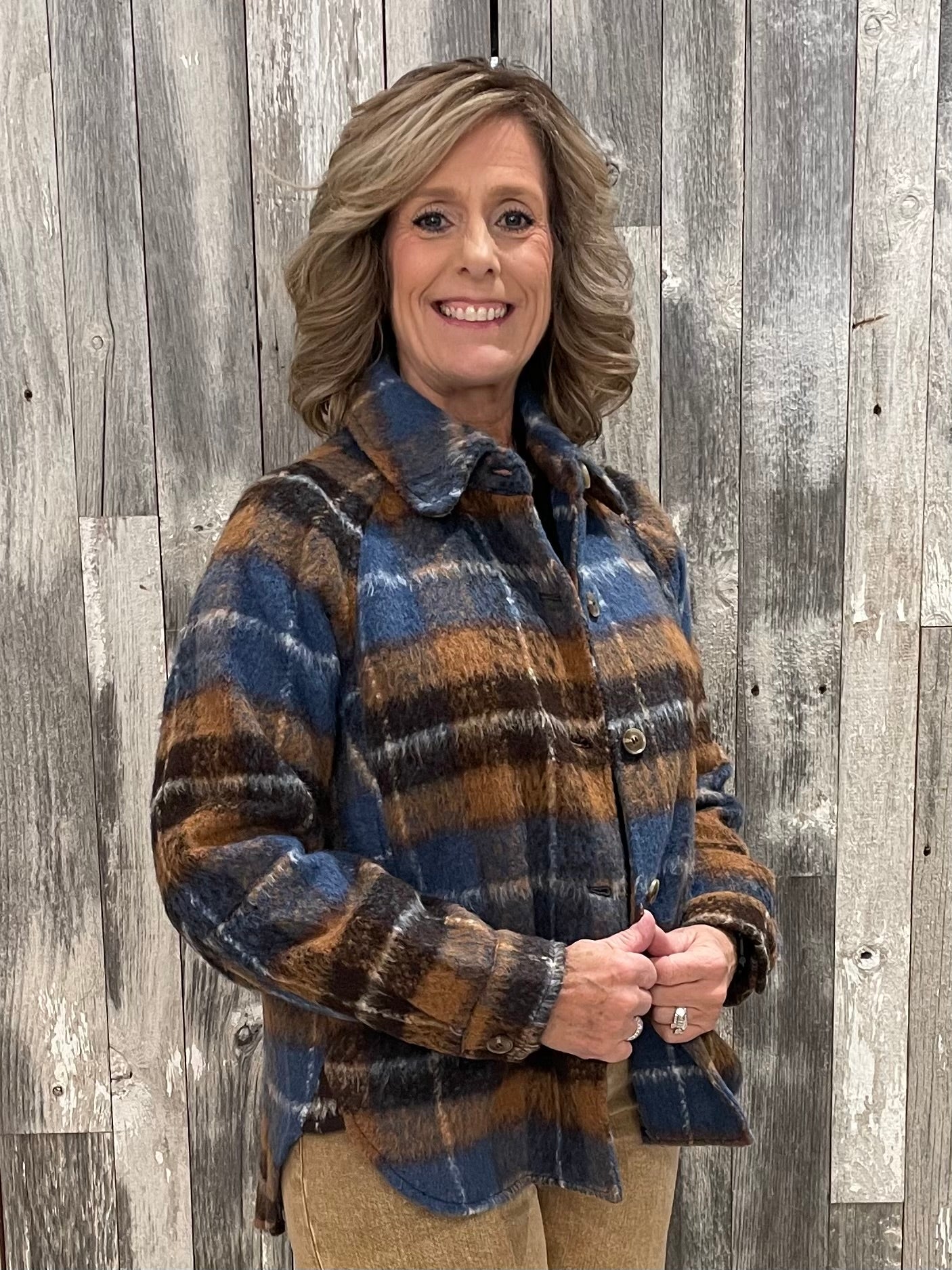 Mixed Media Button Down Shacket - Mainstream Boutique