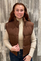 Mock Neck Casual Puffer Vest - Mainstream Boutique