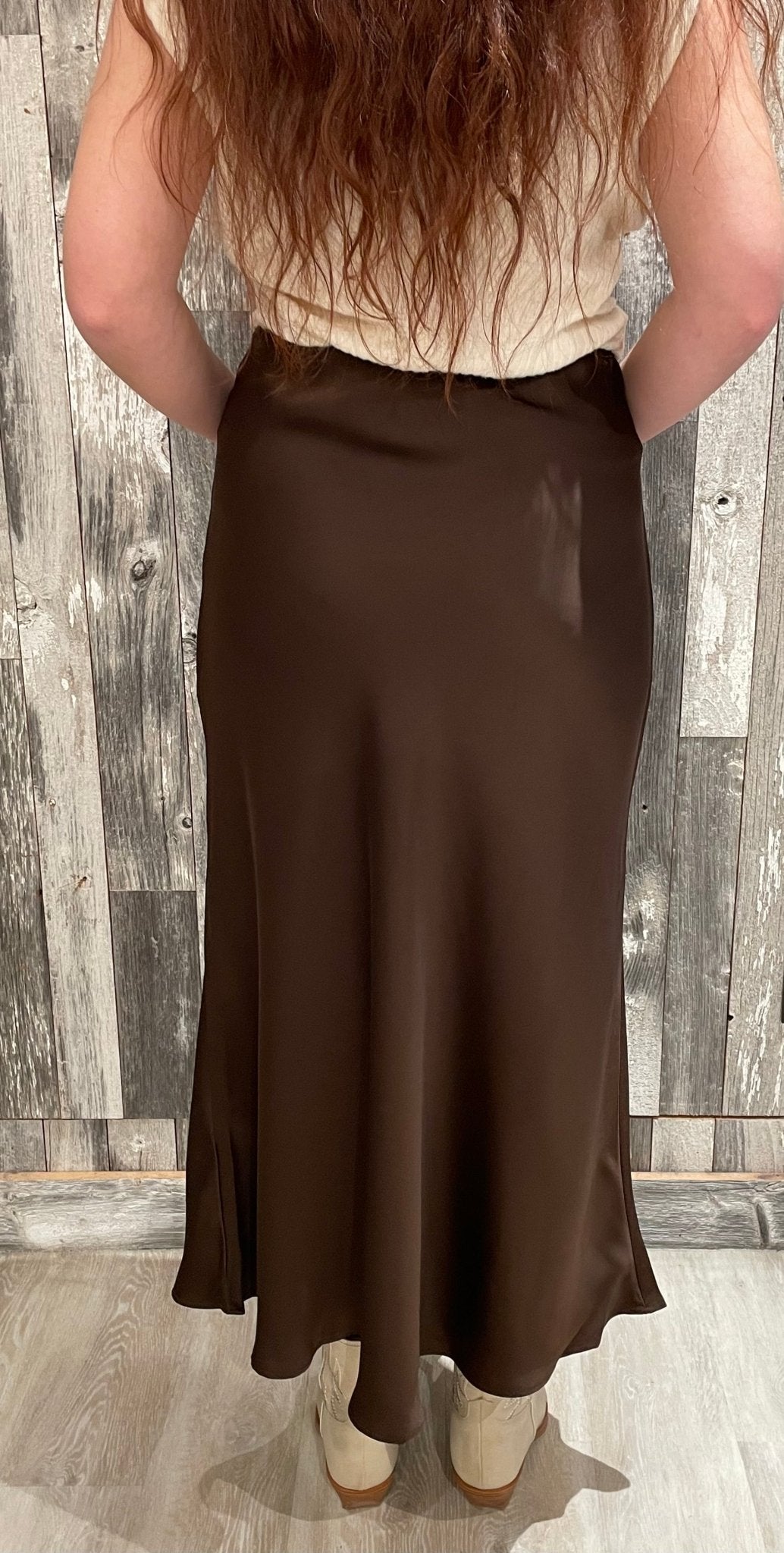 Solid Long Satin Skirt - Mainstream Boutique