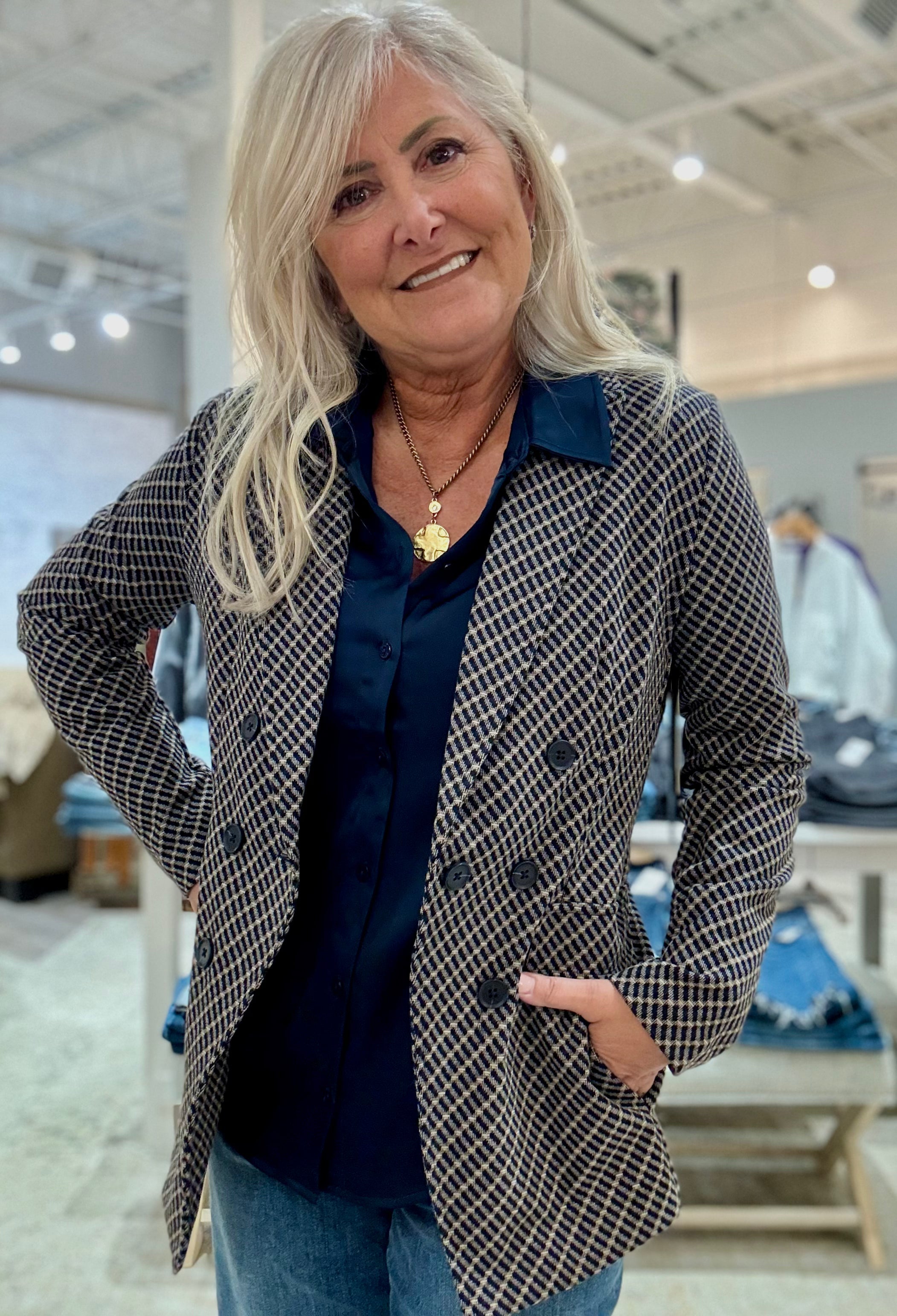 Faux Double Breasted Blazer