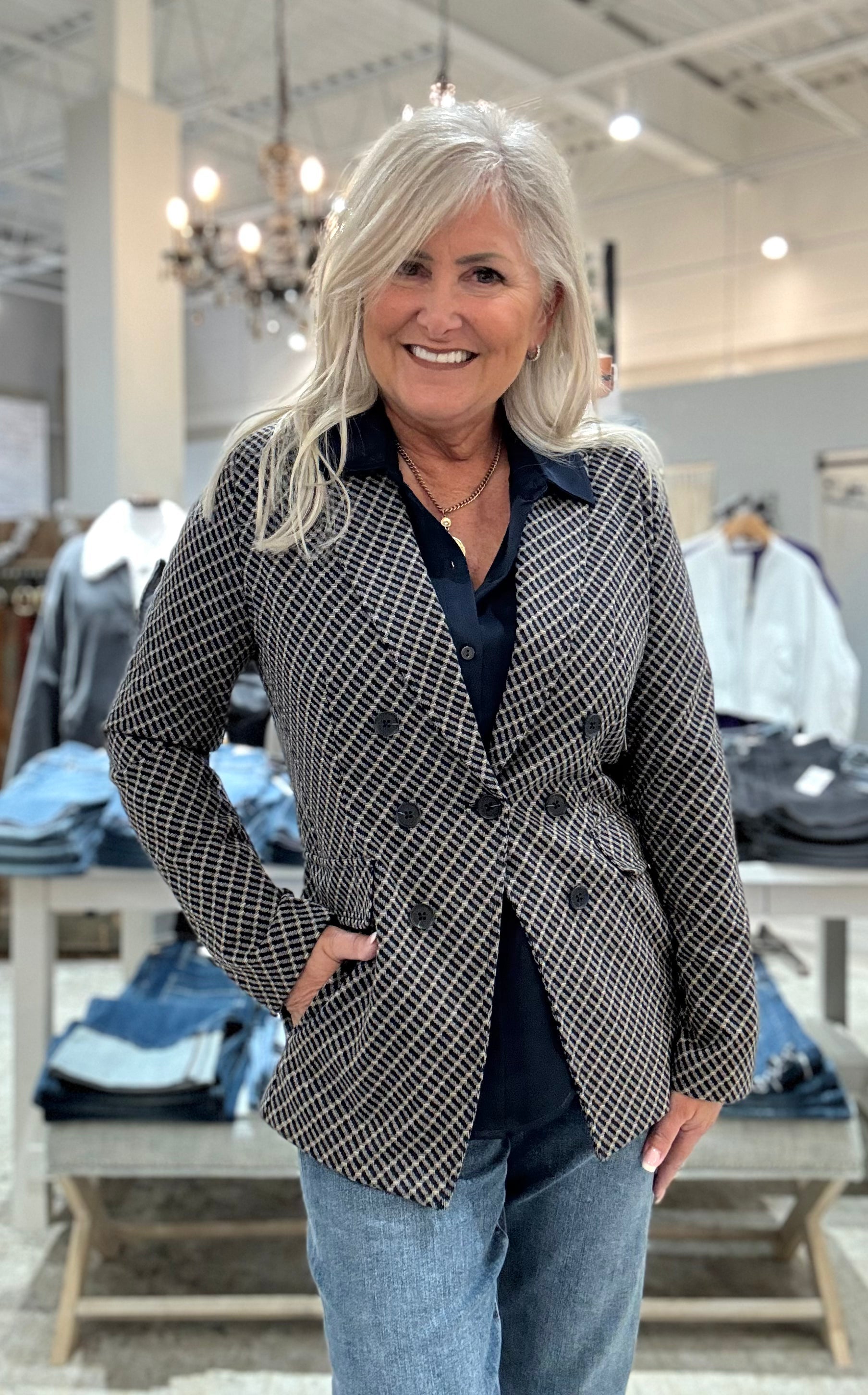 Faux Double Breasted Blazer