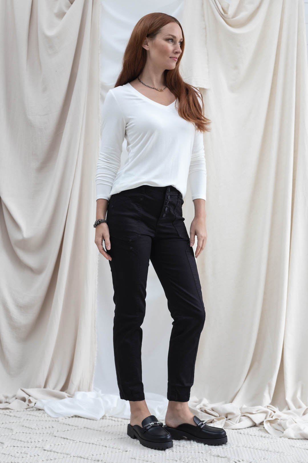 Button Fly High Rise Patch Pocket Utility - Mainstream Boutique