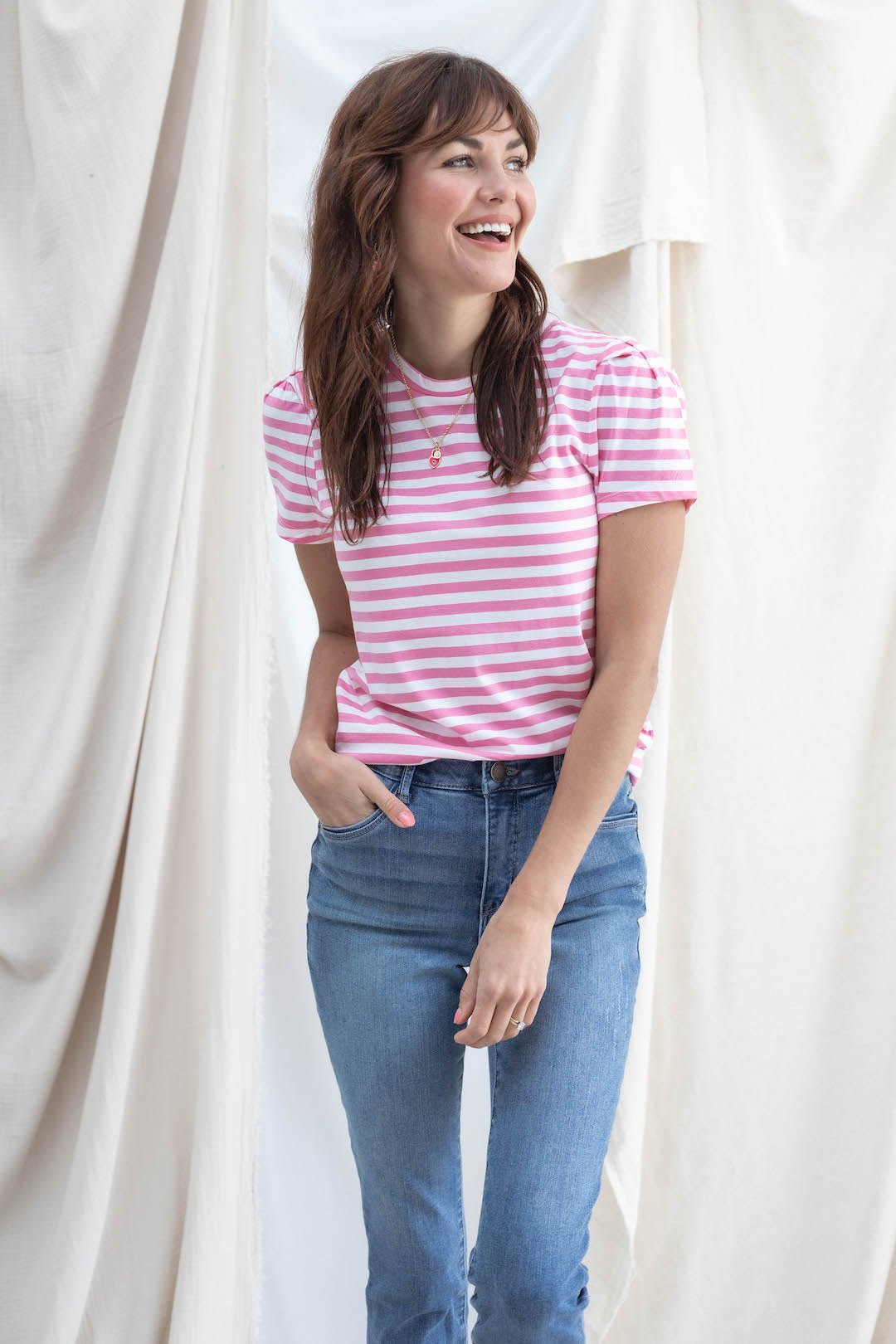 Short Sleeve Striped Tee - 2 Colors - Mainstream Boutique