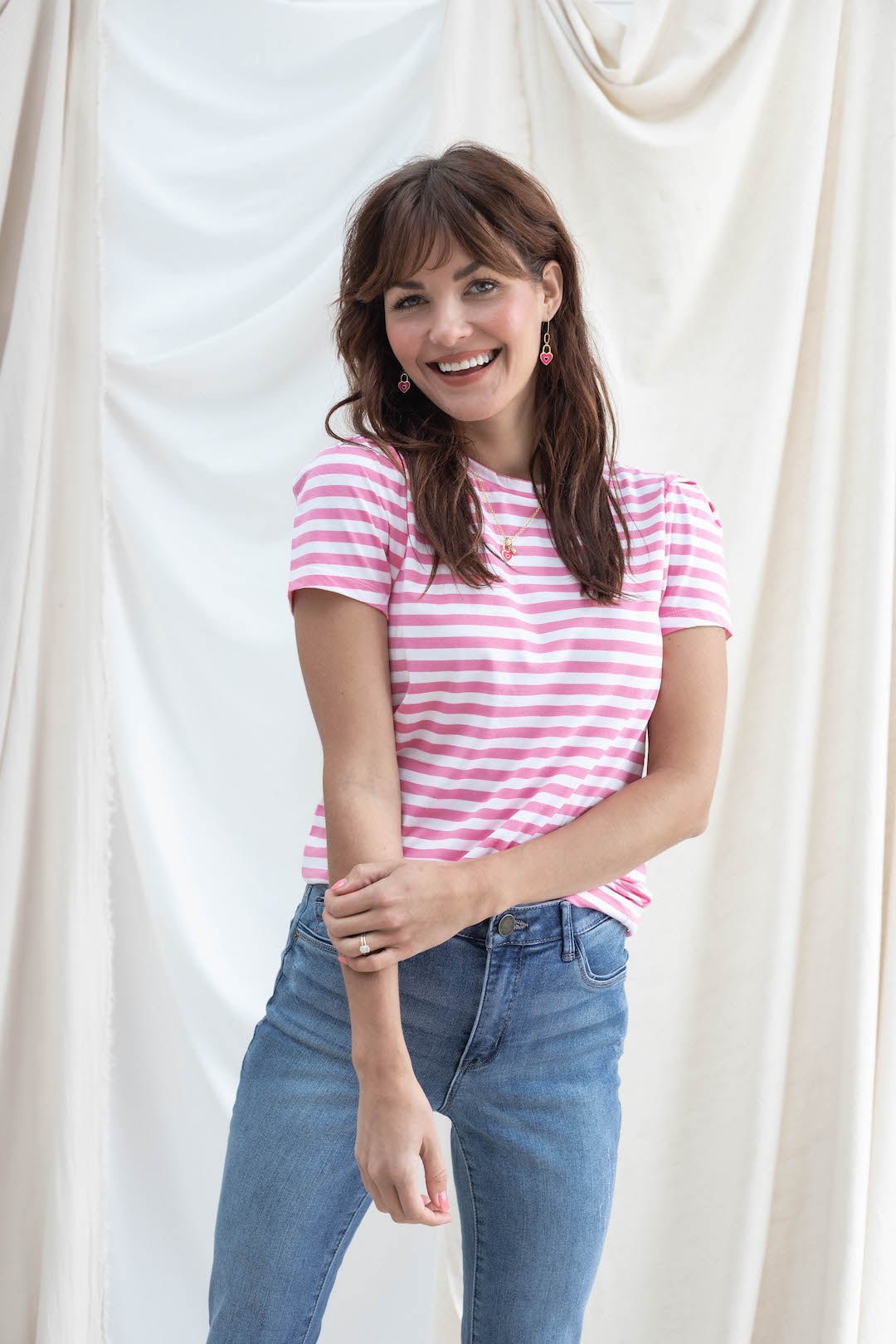 Short Sleeve Striped Tee - 2 Colors - Mainstream Boutique