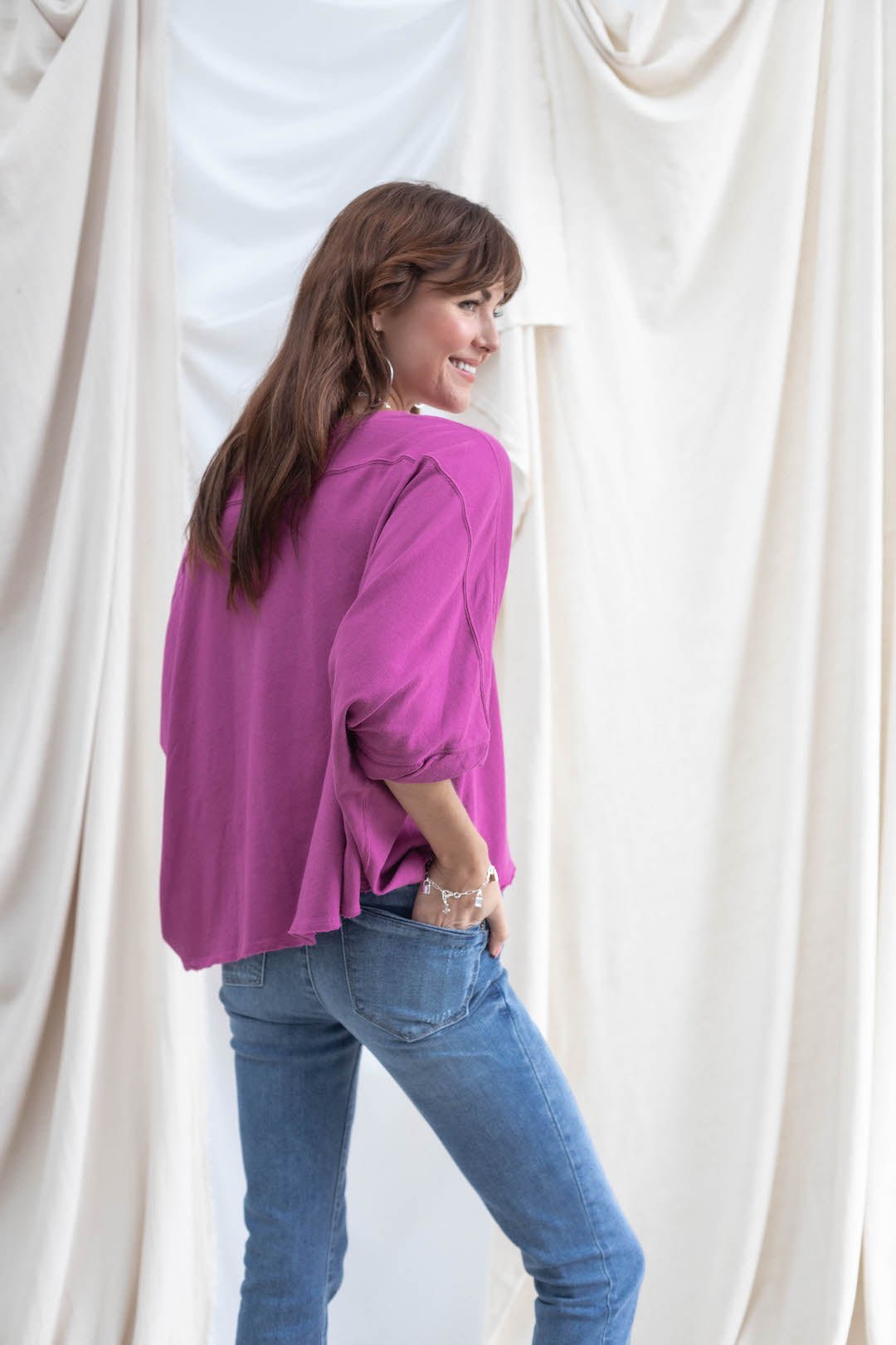 Vintage Swing Tee - Fuschia - Mainstream Boutique