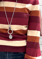 Long Sleeve Crew Neck Striped Sweater