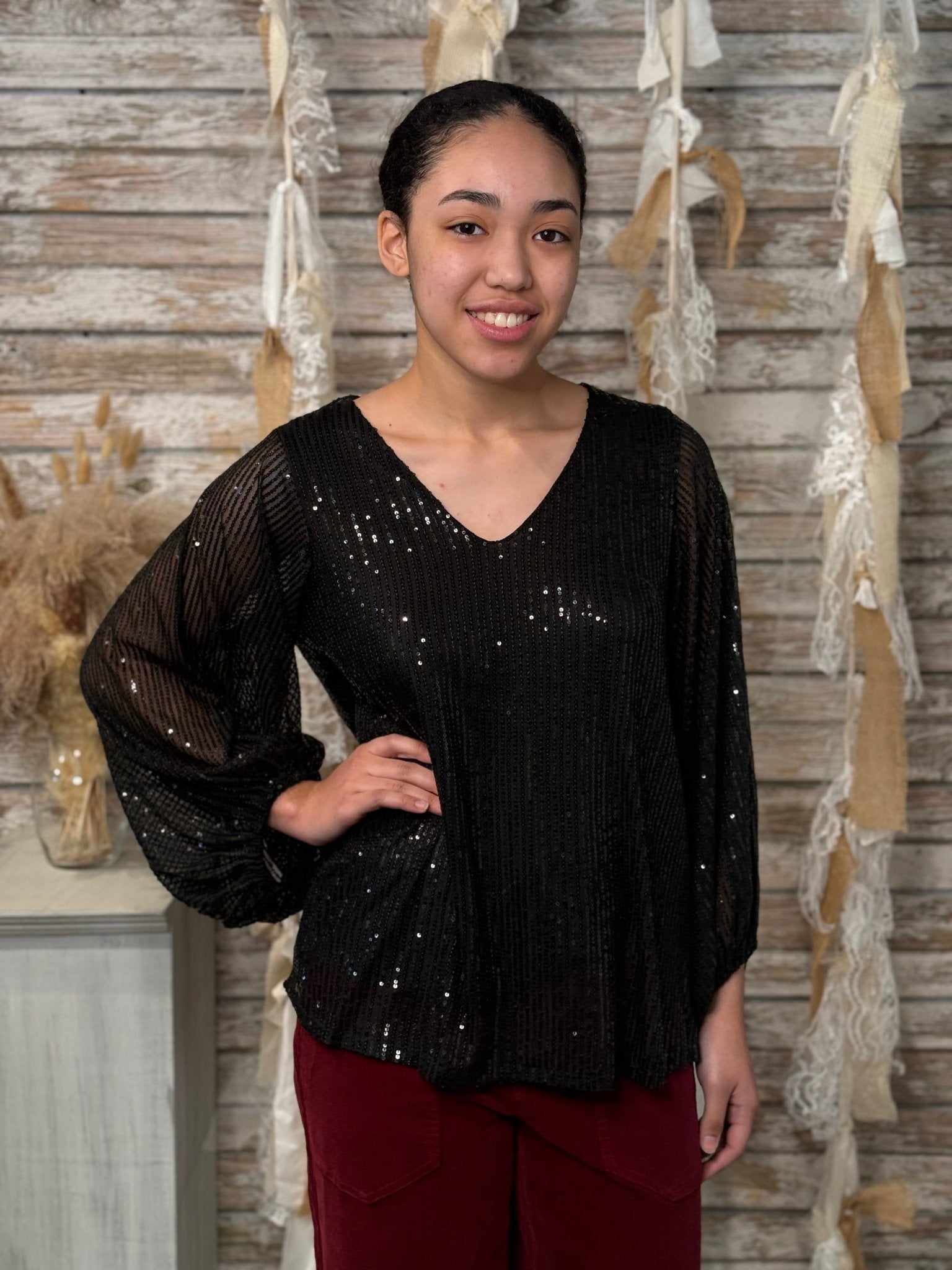 Starlight Soirée Sequin Top - Mainstream Boutique