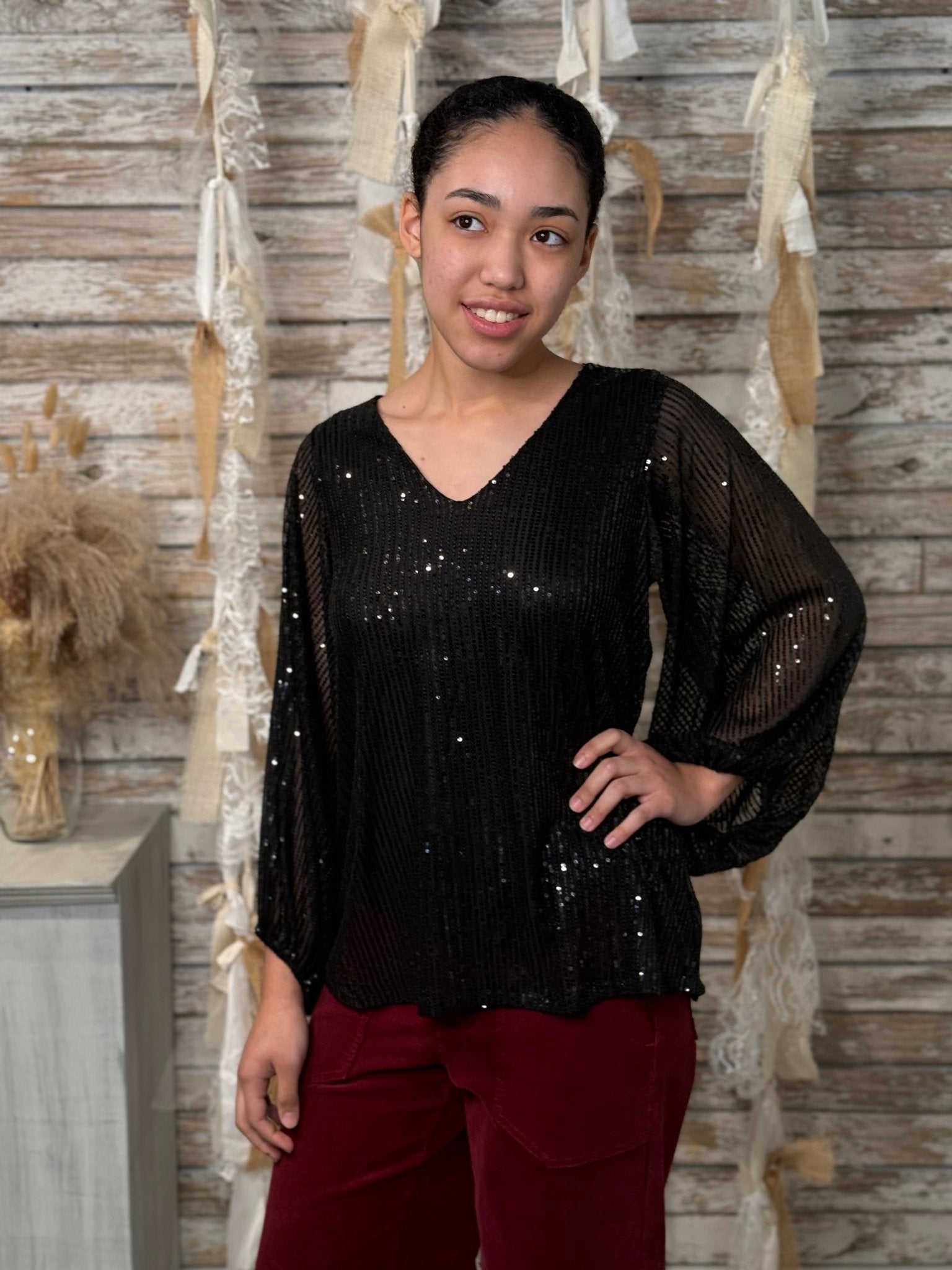 Starlight Soirée Sequin Top - Mainstream Boutique