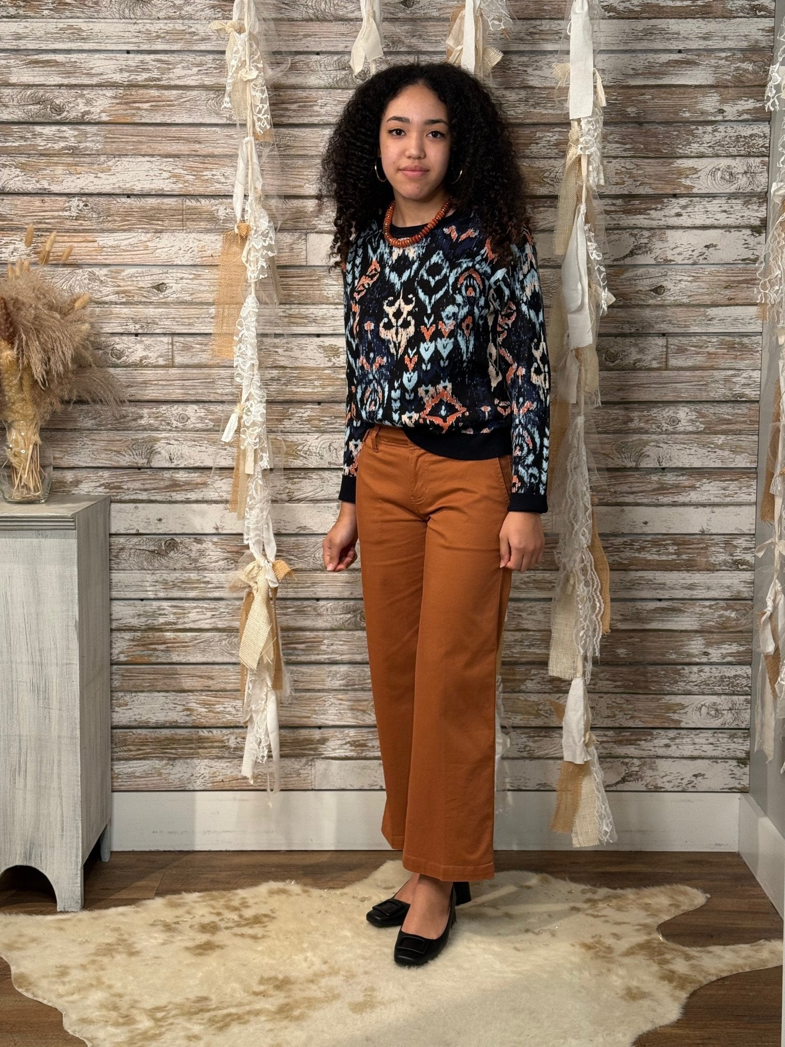 Midnight Mirage Jacquard Sweater - Mainstream Boutique