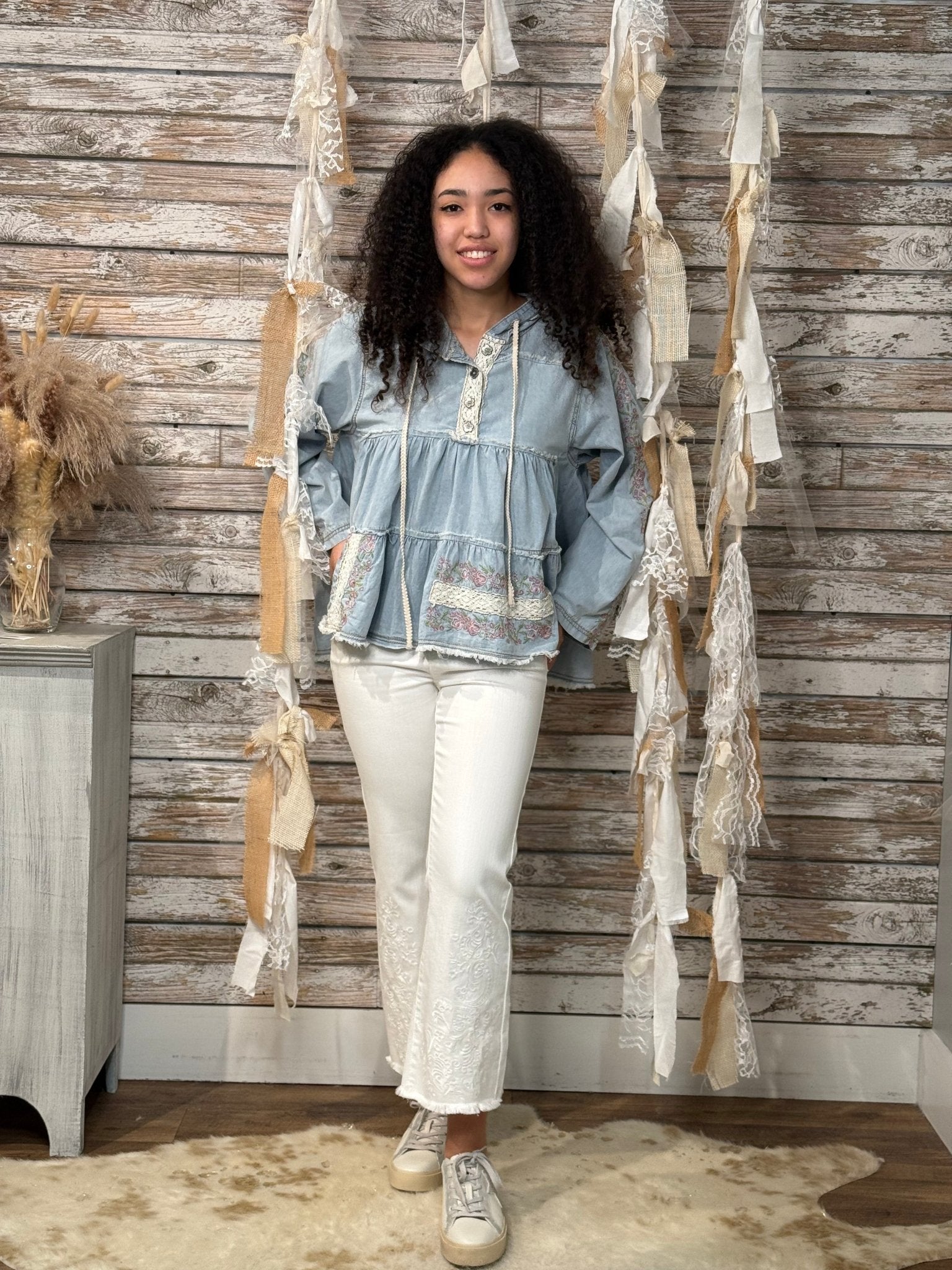 Wildflower Denim Tunic - Mainstream Boutique