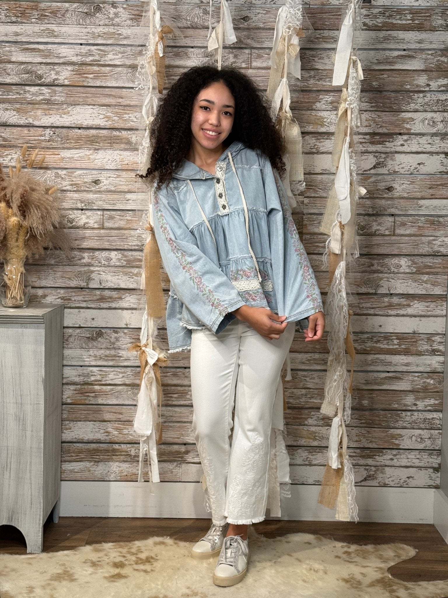 Wildflower Denim Tunic - Mainstream Boutique