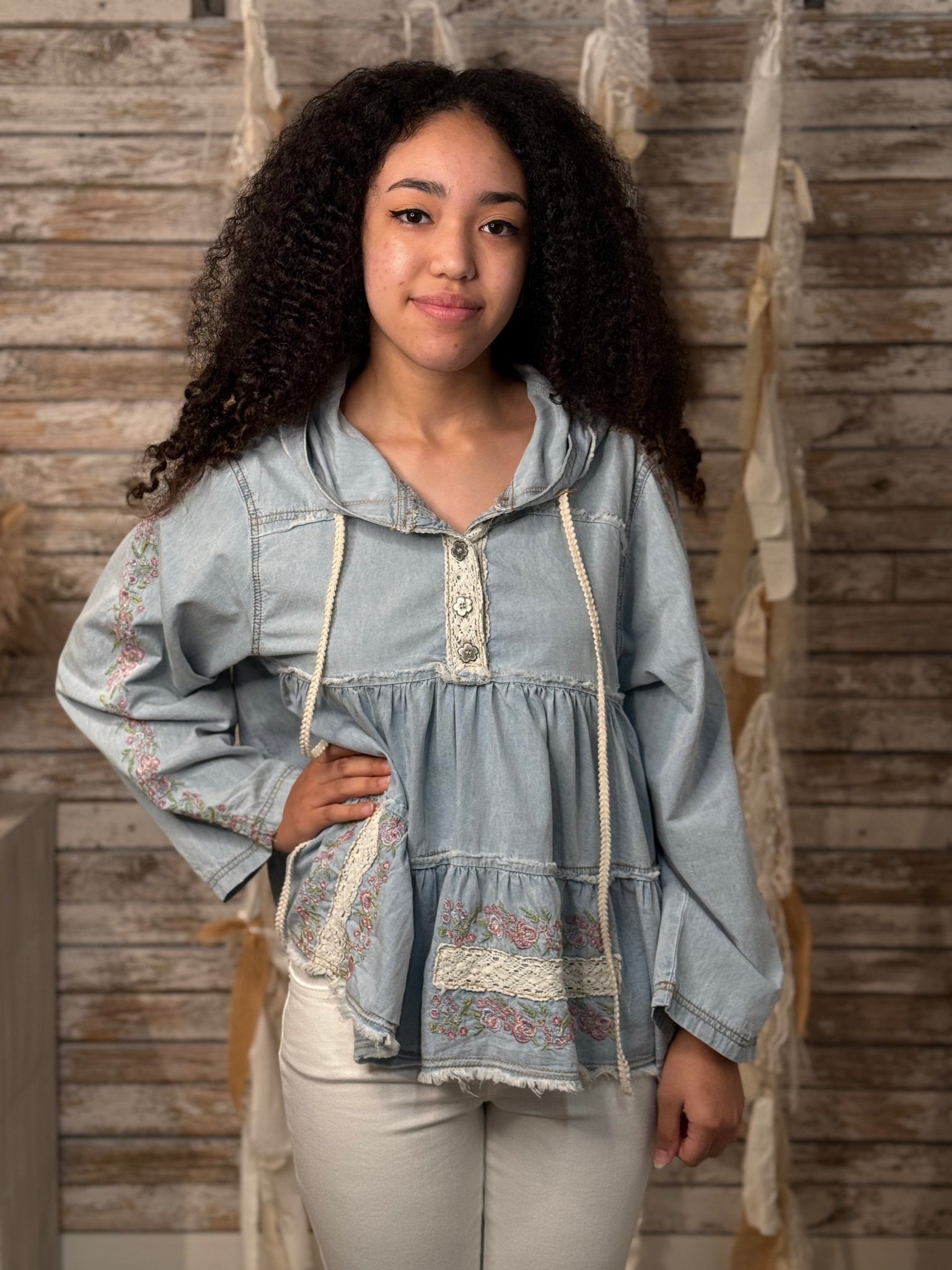 Wildflower Denim Tunic - Mainstream Boutique