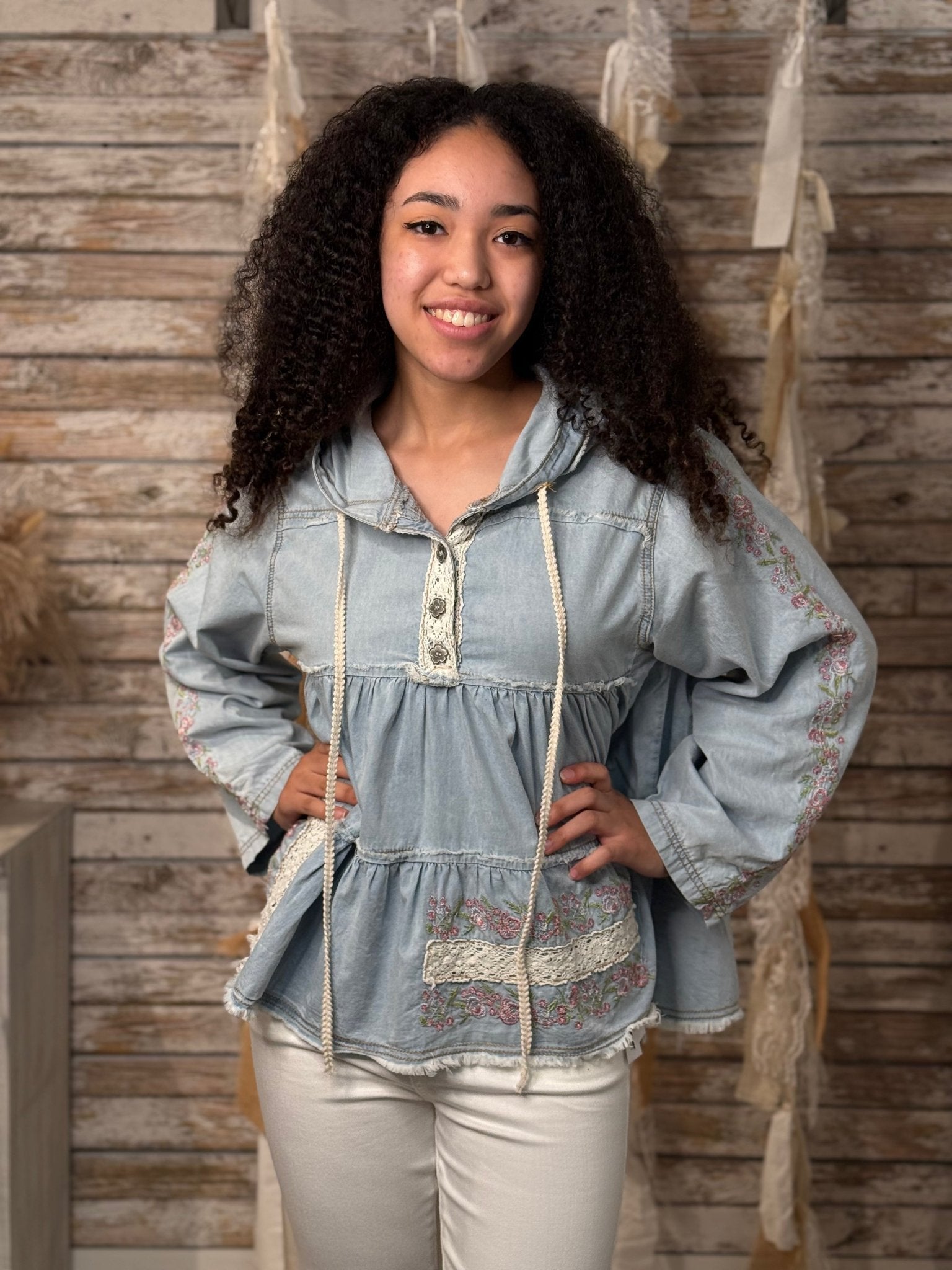 Wildflower Denim Tunic - Mainstream Boutique