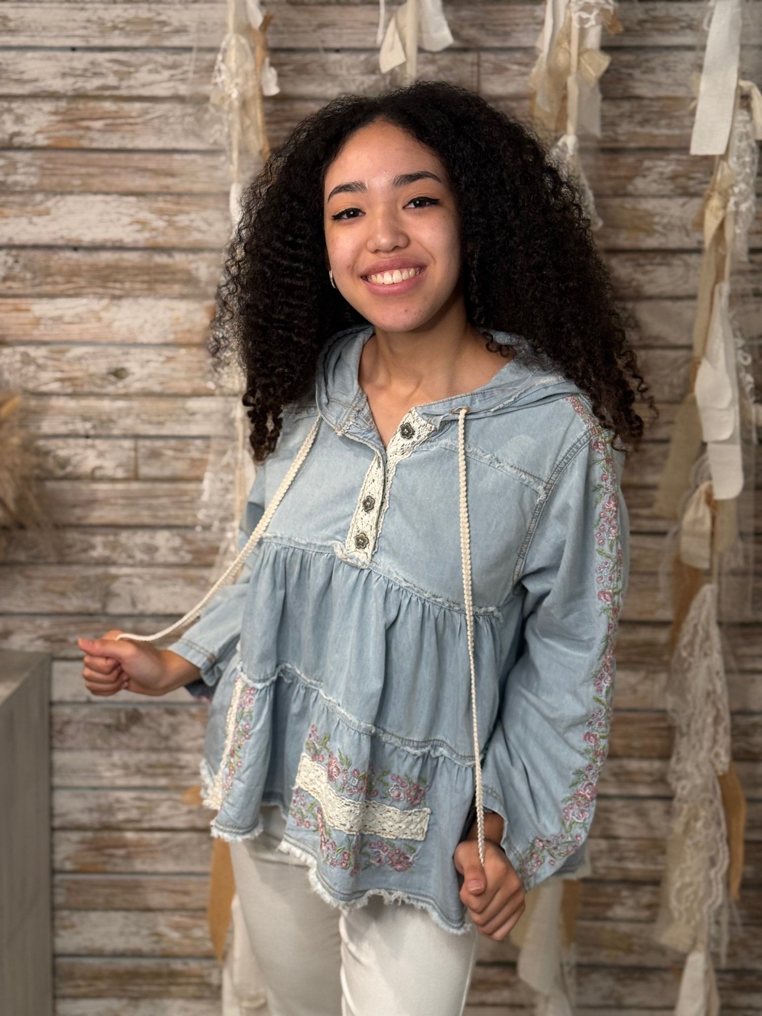 Wildflower Denim Tunic - Mainstream Boutique