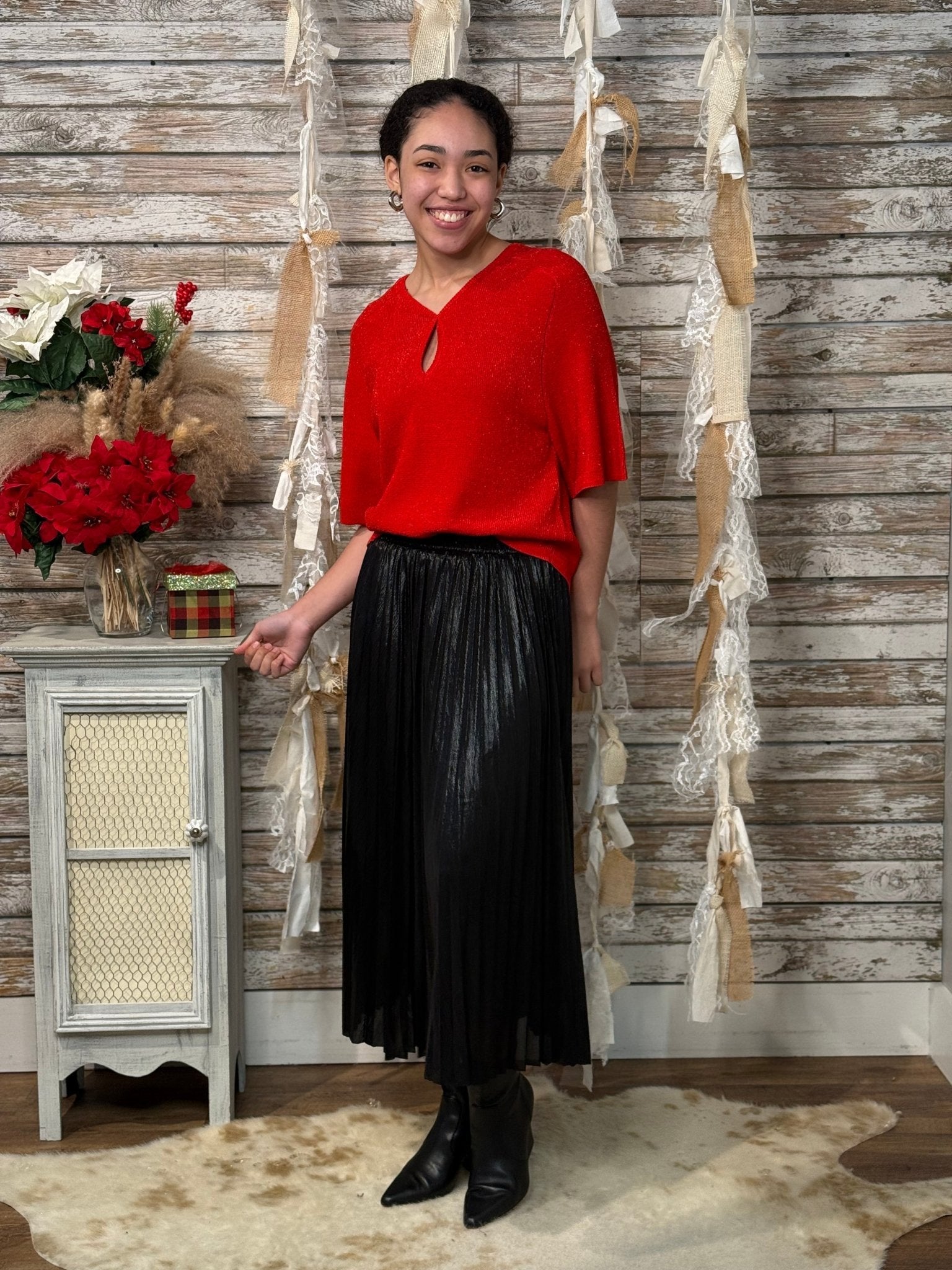 Luxe Lumière Pleated Midi Skirt - Mainstream Boutique