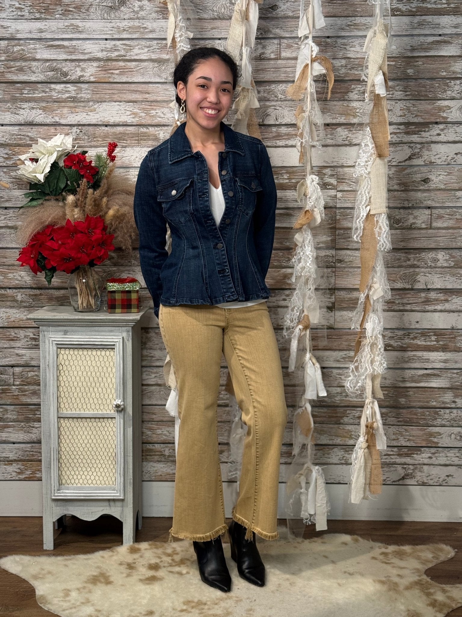 Liverpool Fit And Flare Denim Trucker Jacket - Mainstream Boutique