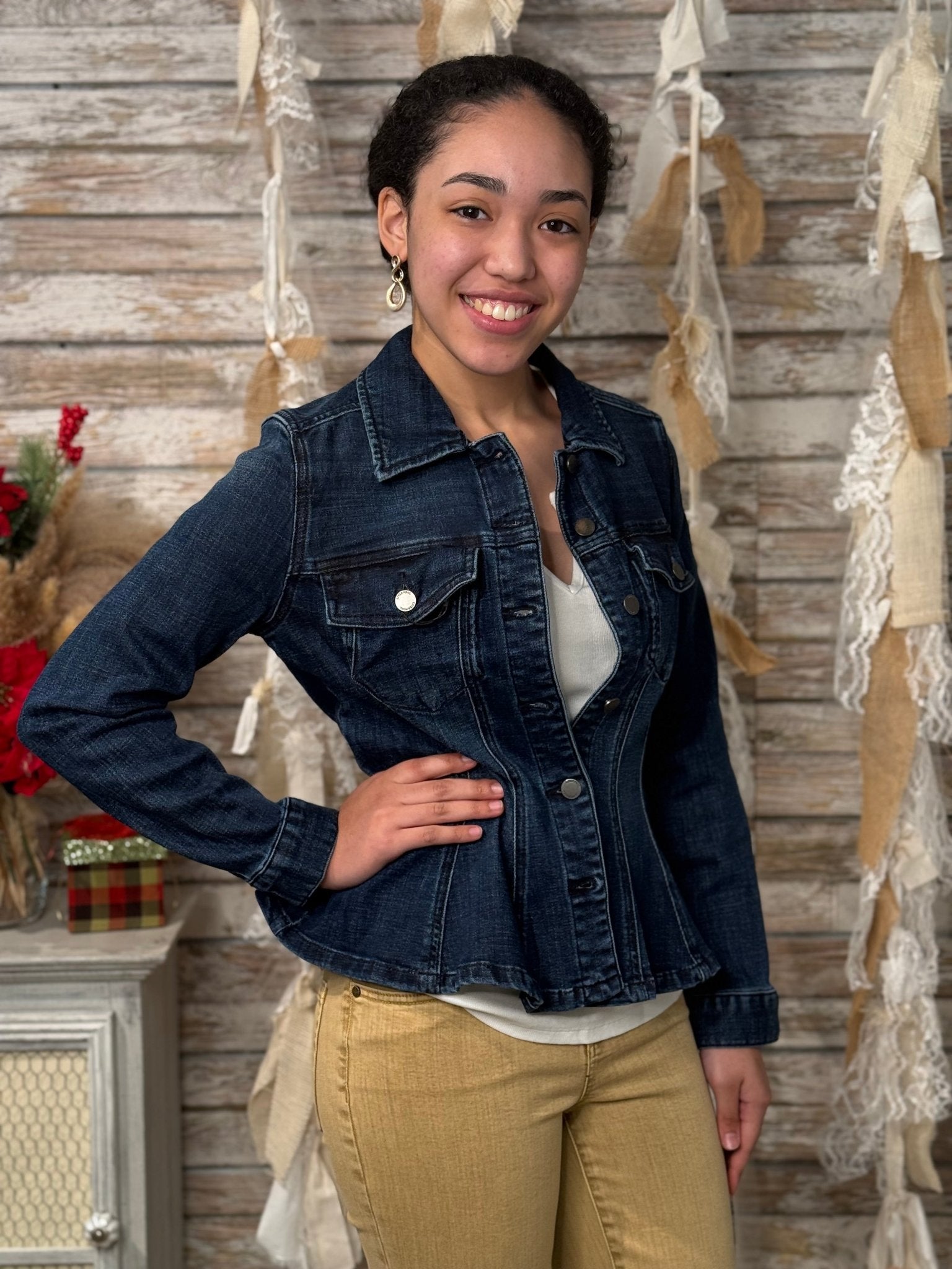 Liverpool Fit And Flare Denim Trucker Jacket - Mainstream Boutique