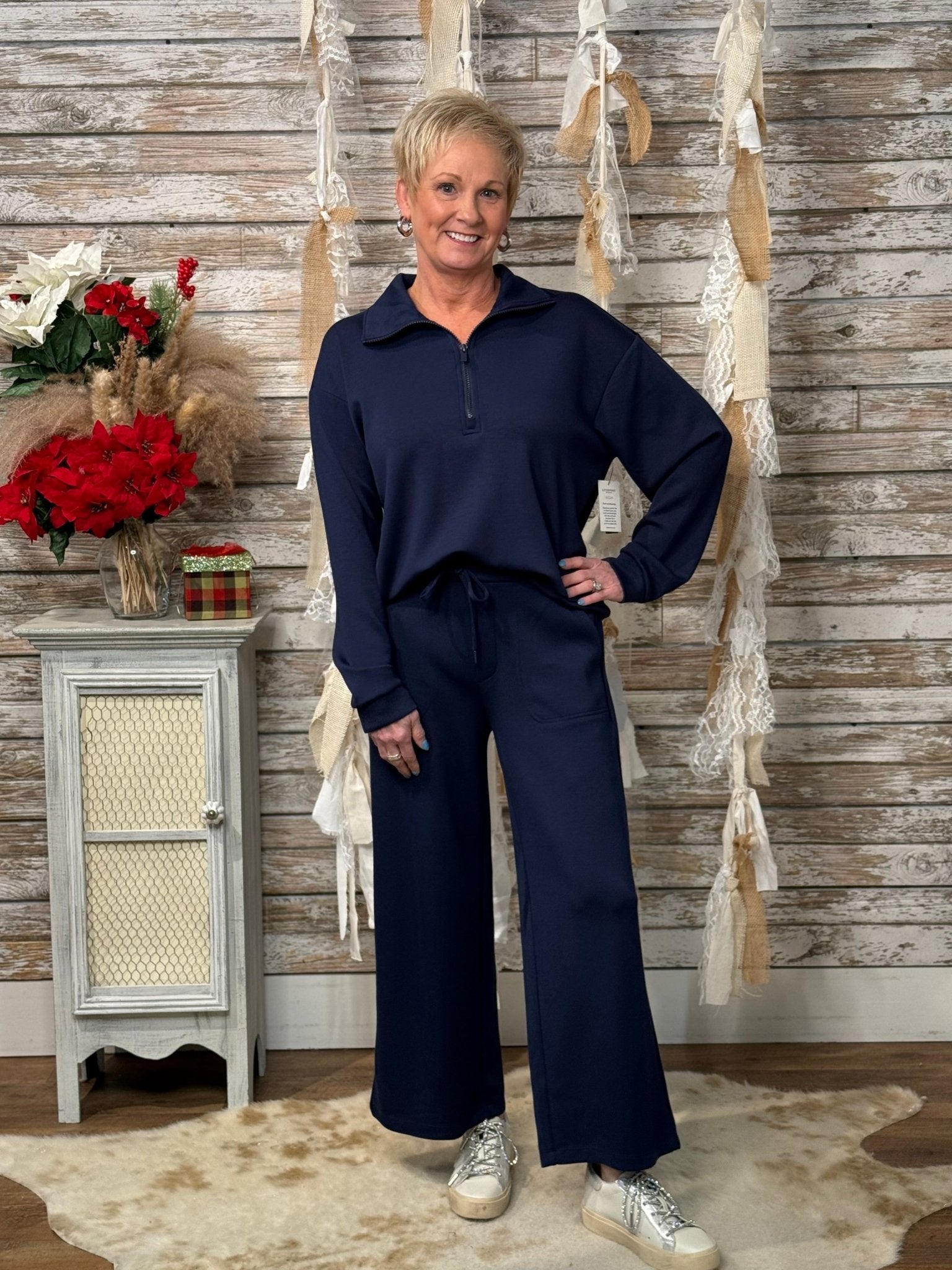 Liverpool Soft Stretch Half - Zip Popover Top - Mainstream Boutique
