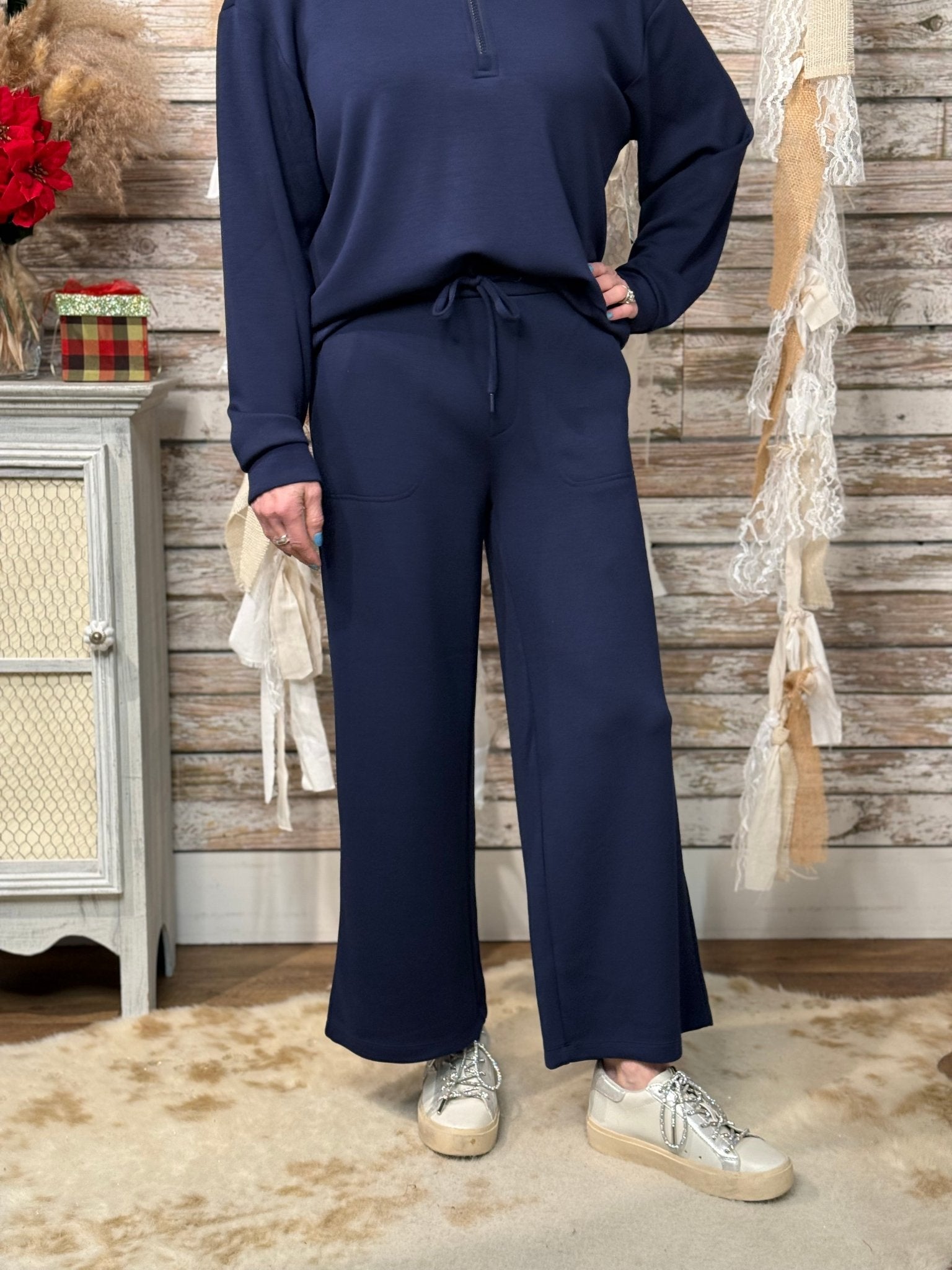 Liverpool Stretch Pull - On Cropped Wide Leg Pants - Mainstream Boutique