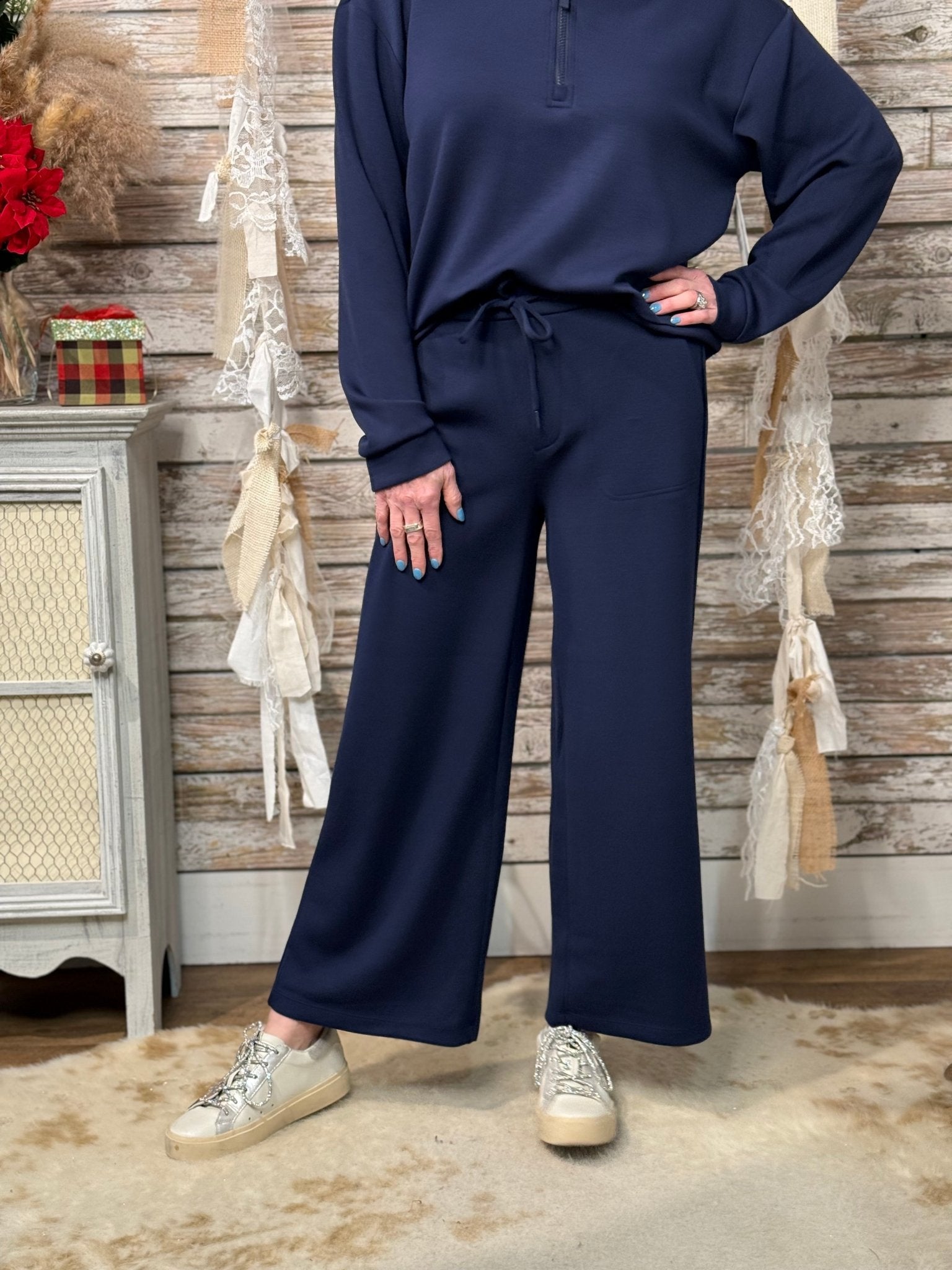 Liverpool Stretch Pull - On Cropped Wide Leg Pants - Mainstream Boutique
