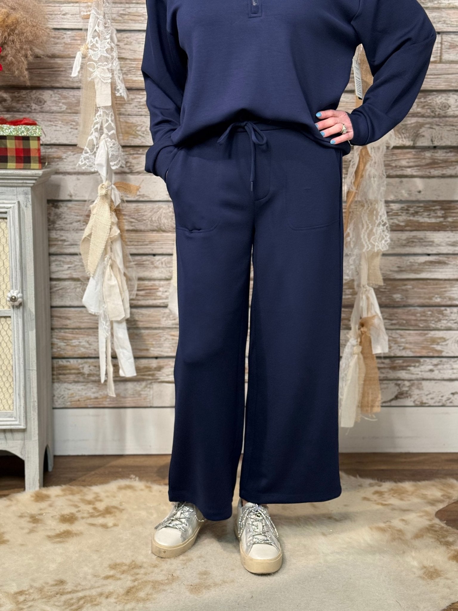 Liverpool Stretch Pull - On Cropped Wide Leg Pants - Mainstream Boutique