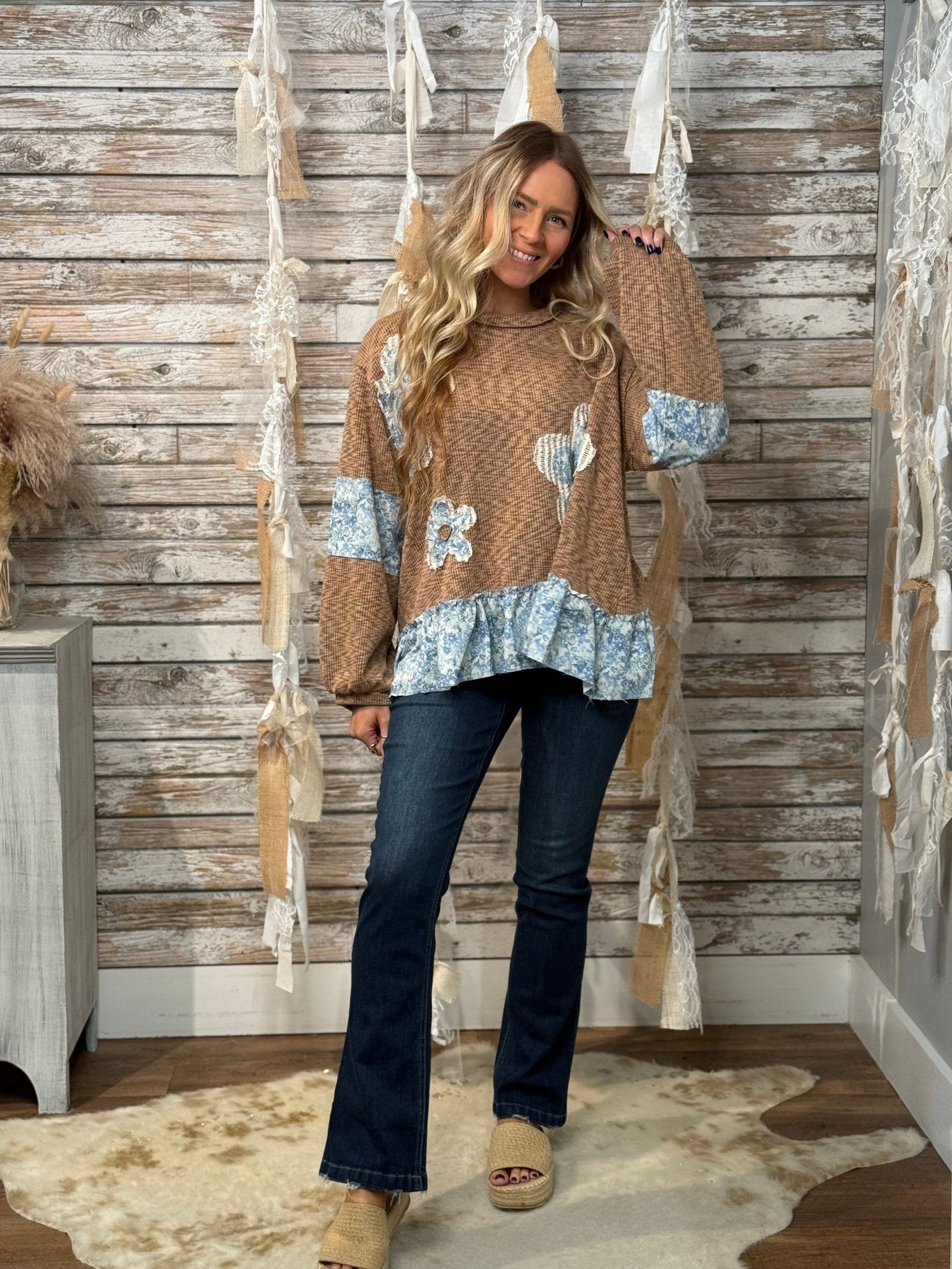 Meadow Bloom Patchwork Top - Mainstream Boutique