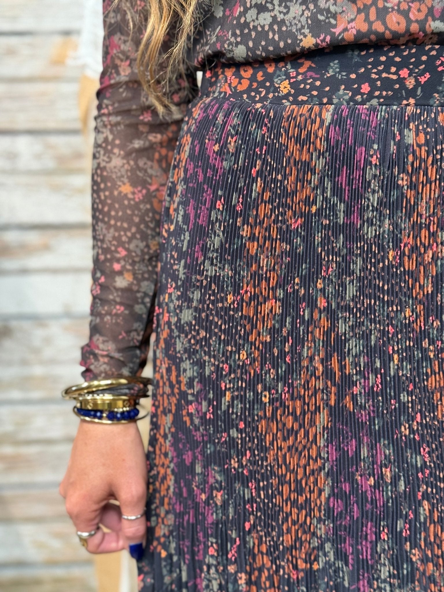 Autumn Drift Plissé Skirt - Mainstream Boutique