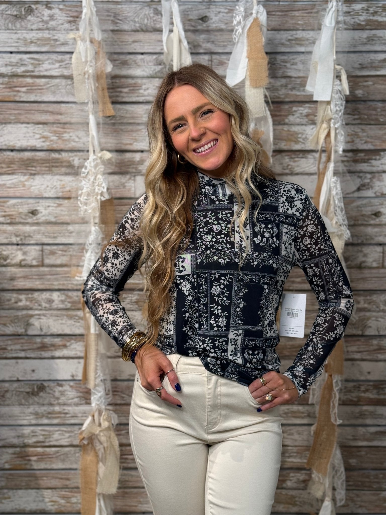 Midnight Mosaic Mesh Top - Mainstream Boutique