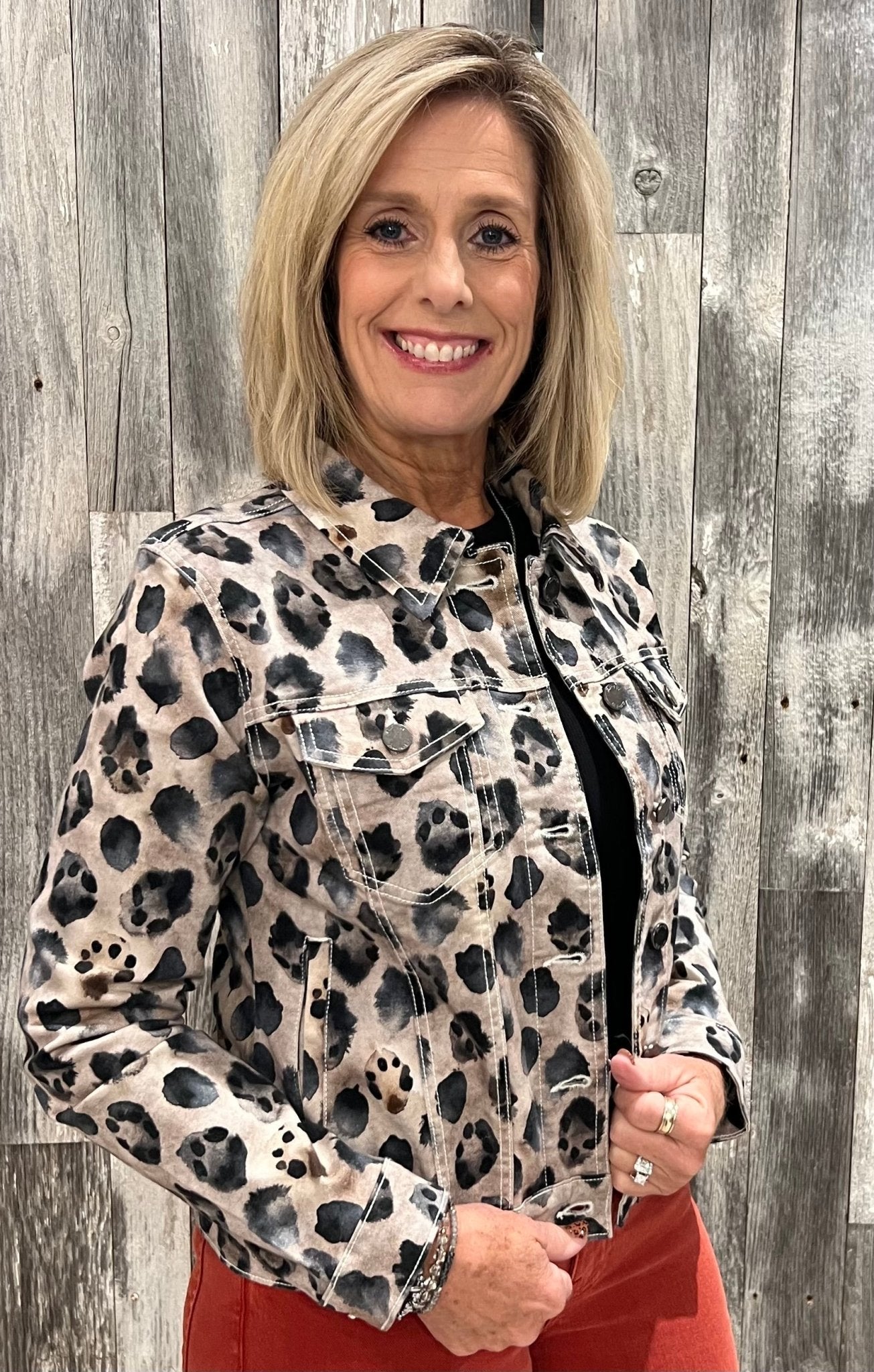 Printed Denim Jacket - Mainstream Boutique
