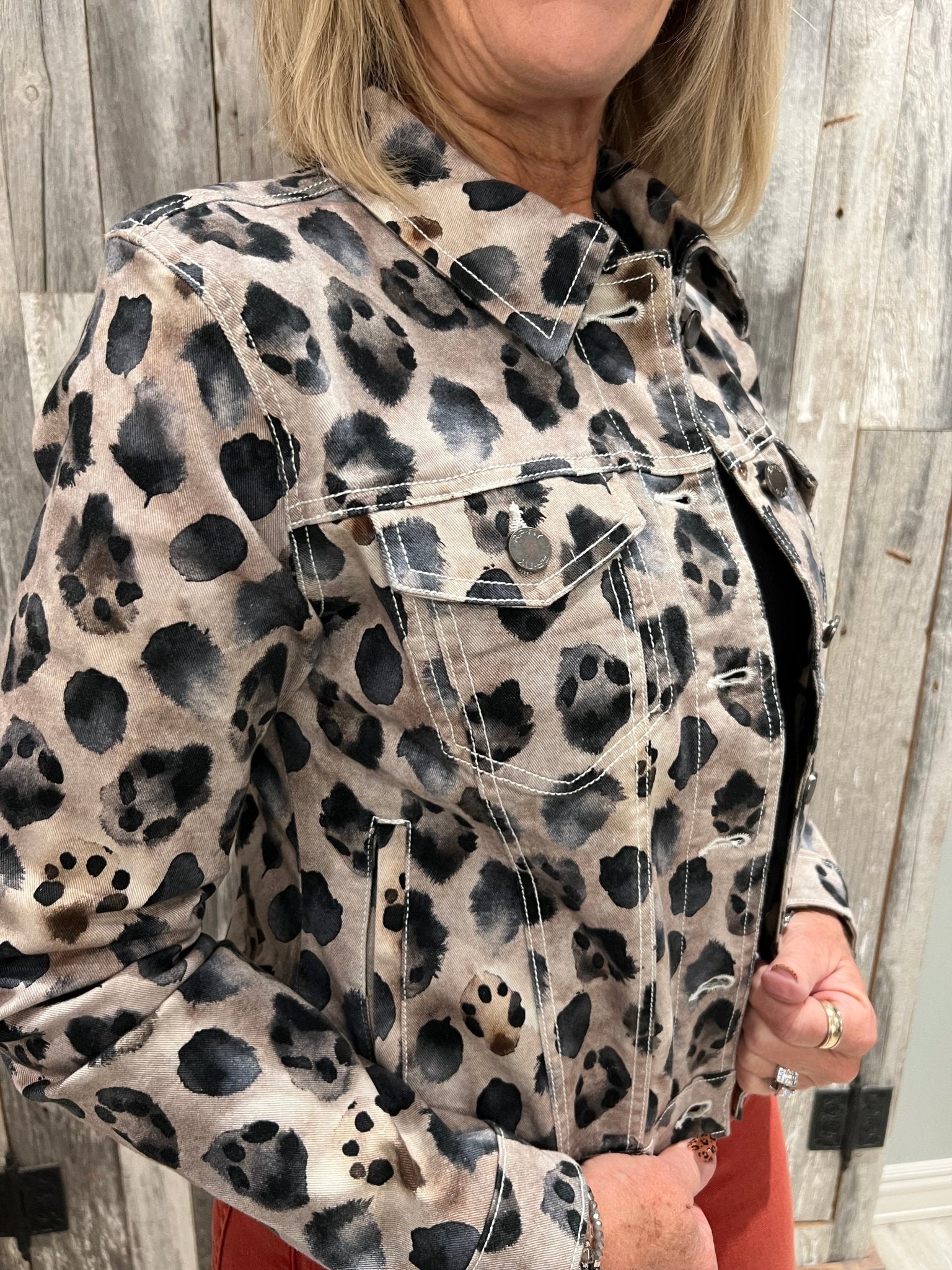 Printed Denim Jacket - Mainstream Boutique