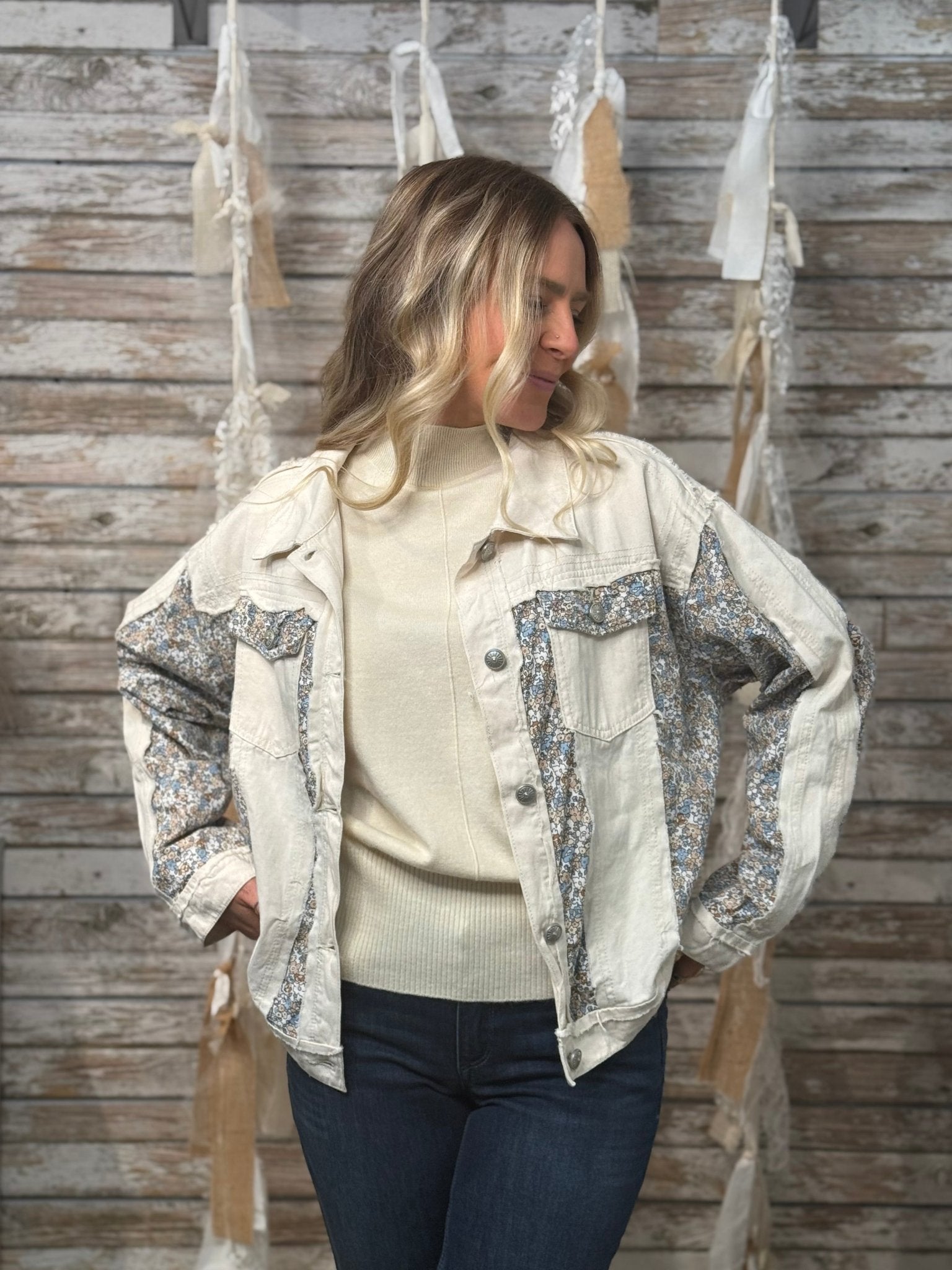 Patchwork Prairie Denim Jacket - Mainstream Boutique