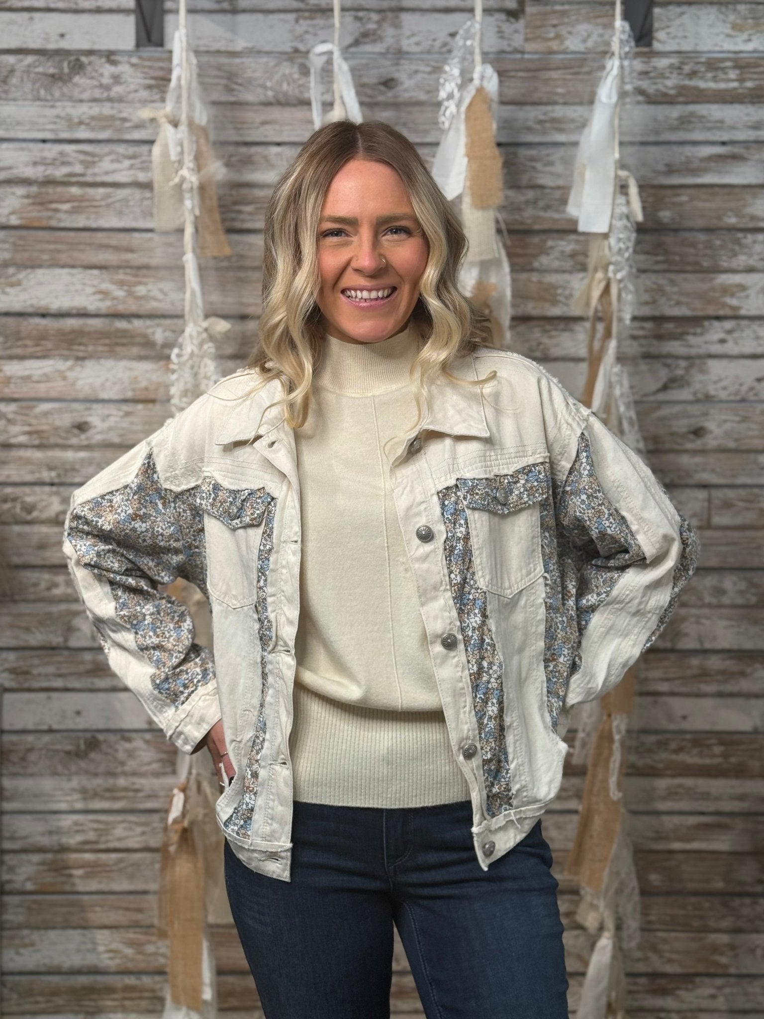 Patchwork Prairie Denim Jacket - Mainstream Boutique