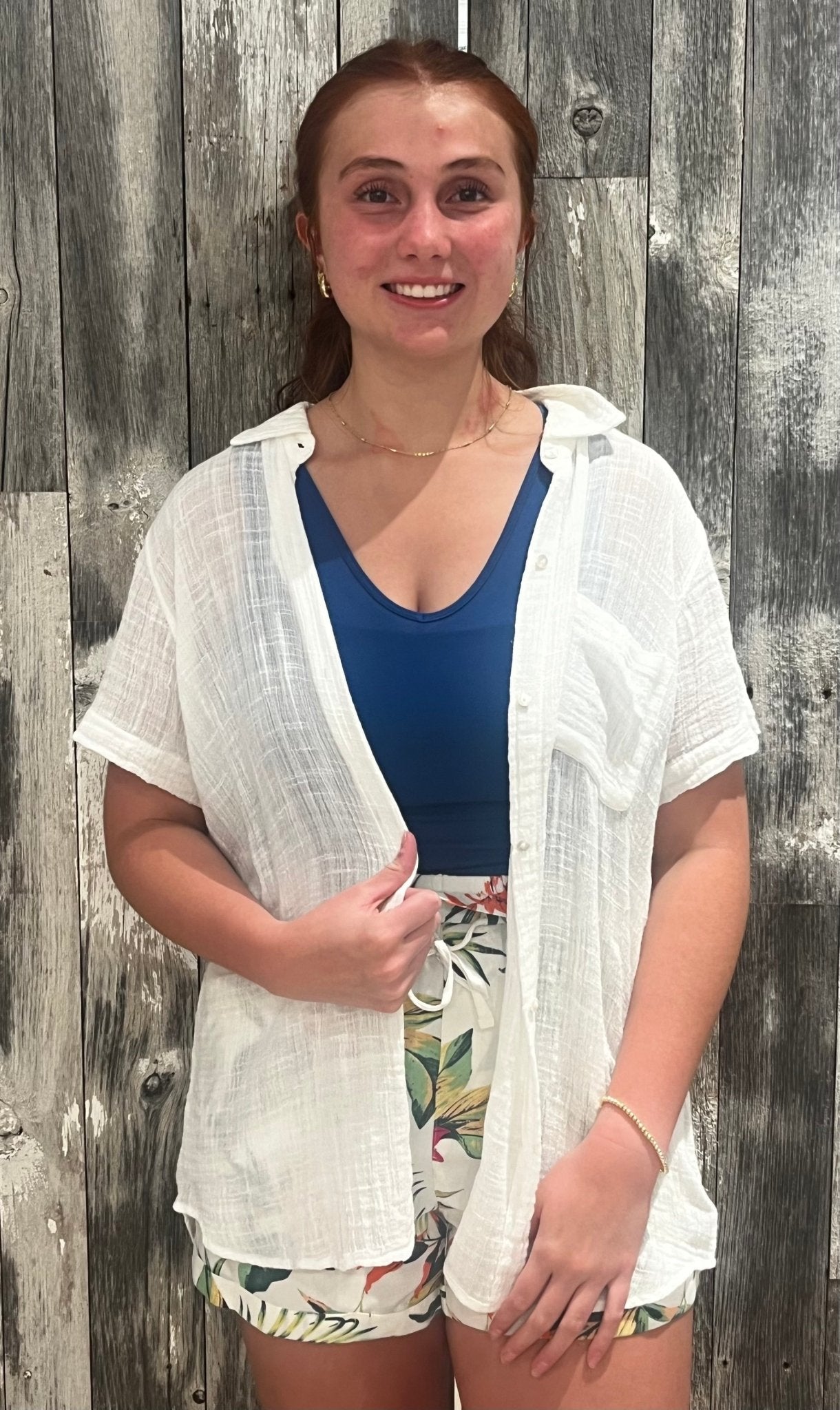 Short Sleeve Button Front Top - Mainstream Boutique