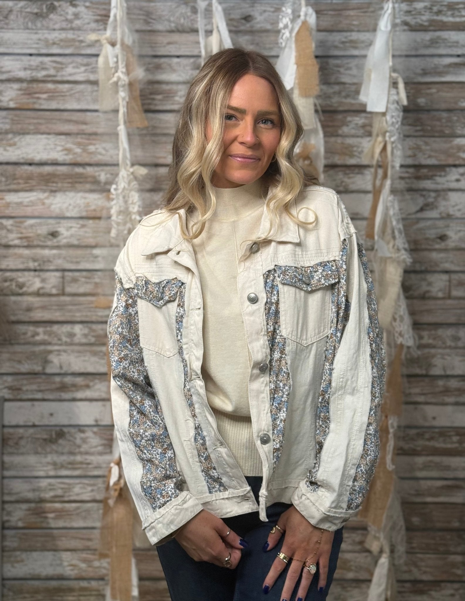 Patchwork Prairie Denim Jacket - Mainstream Boutique