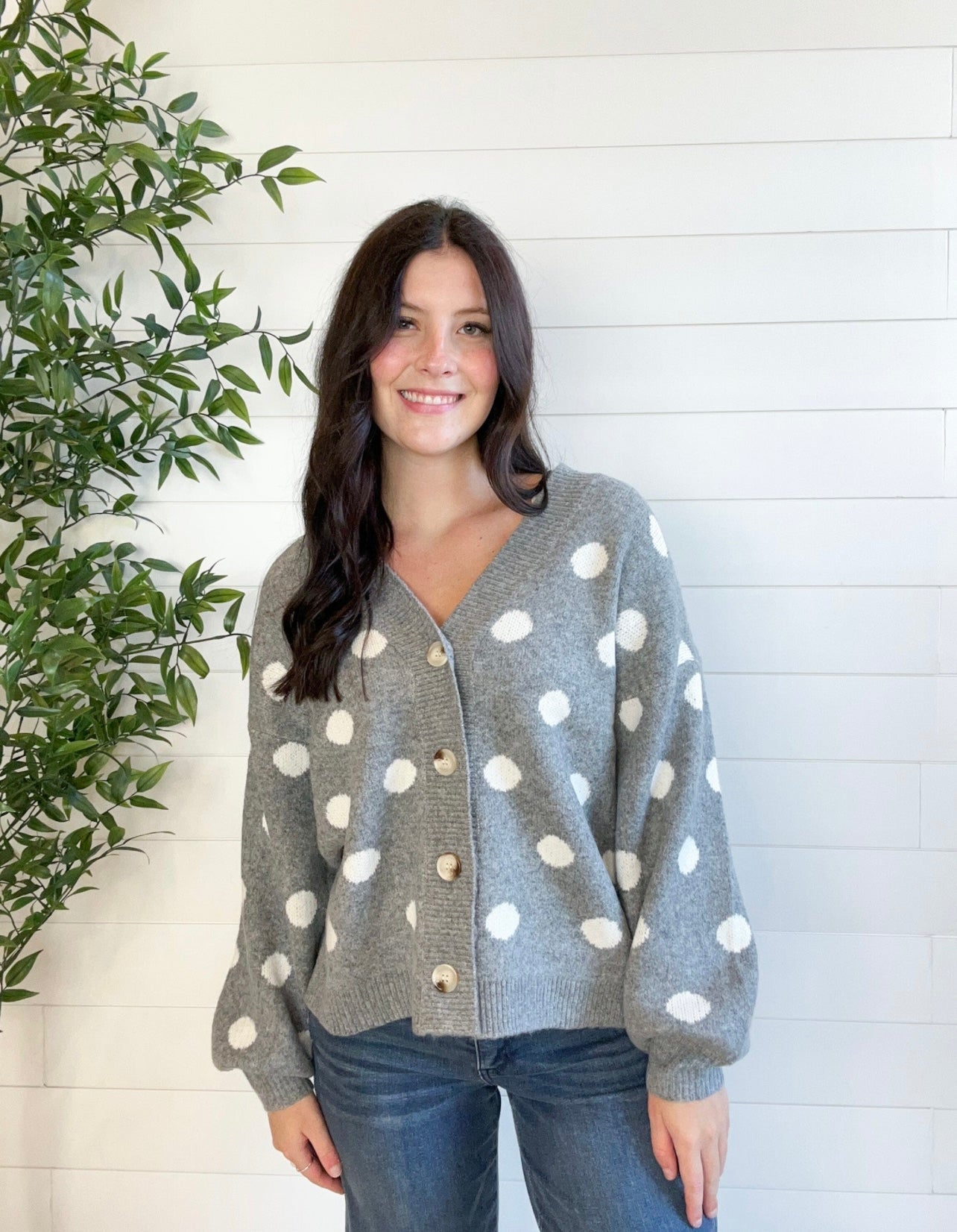 Polka Dot Classic Cardigan - Mainstream Boutique